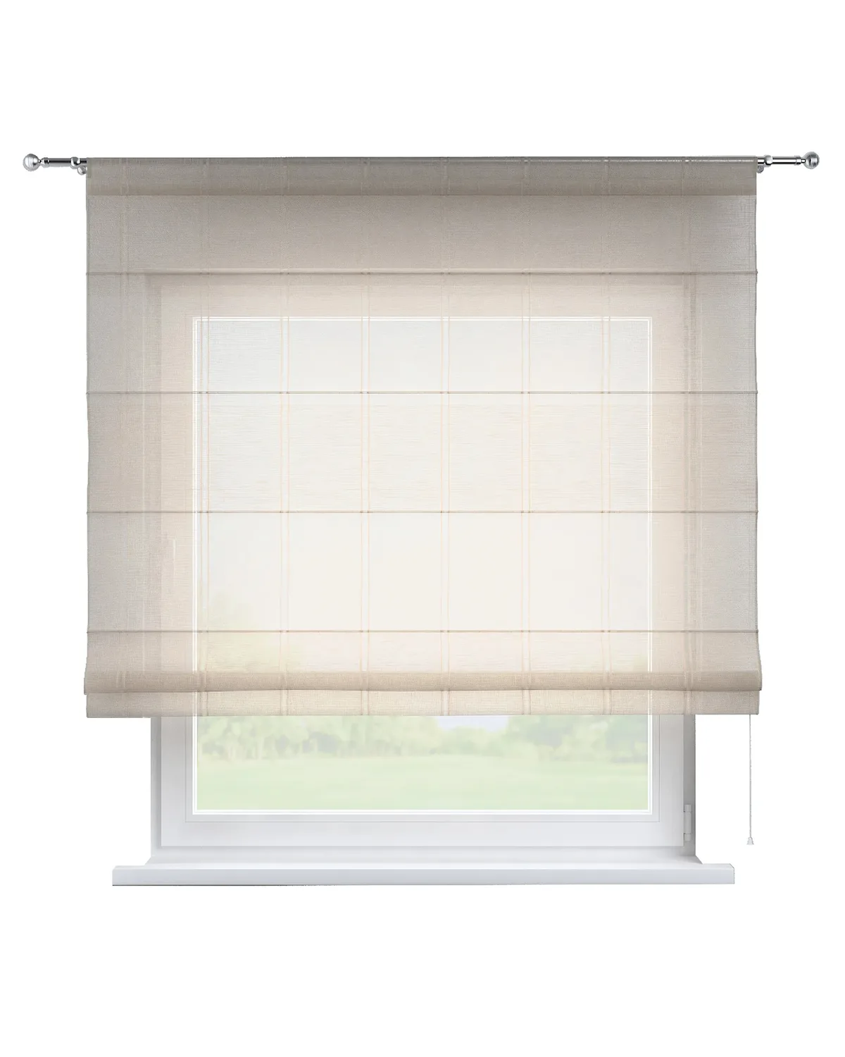 Raffrollo Torino Farbe creme Stoff halbtransparent, strukturiert, gemustert de Dekoria – photo du produit