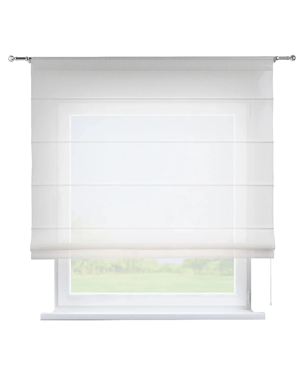 Raffrollo Torino Farbe creme Stoff halbtransparent, strukturiert, gemustert de Dekoria – photo du produit