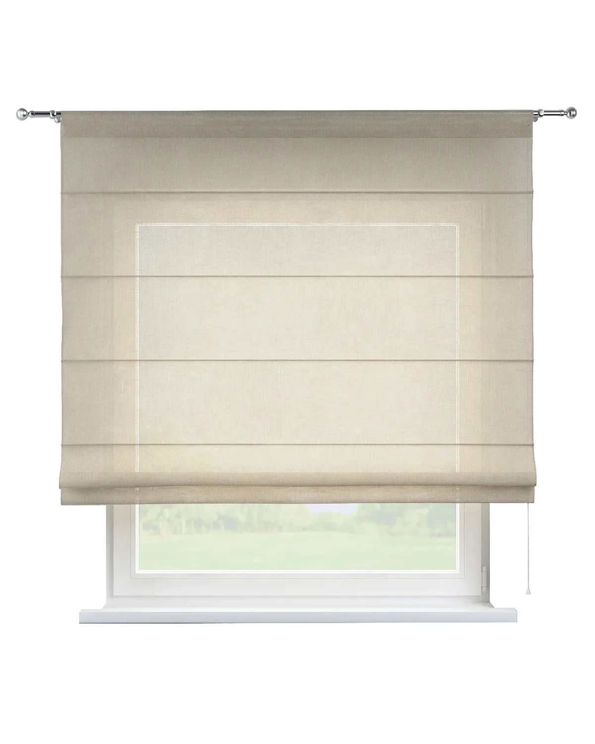 Raffrollo Torino Farbe creme Stoff halbtransparent, strukturiert de Dekoria – photo du produit