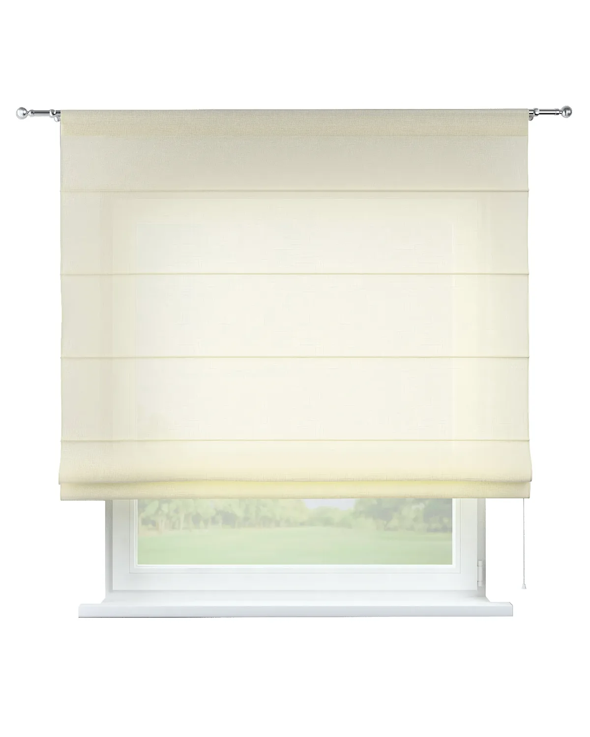 Raffrollo Torino Farbe creme Stoff halbtransparent, strukturiert de Dekoria – photo du produit