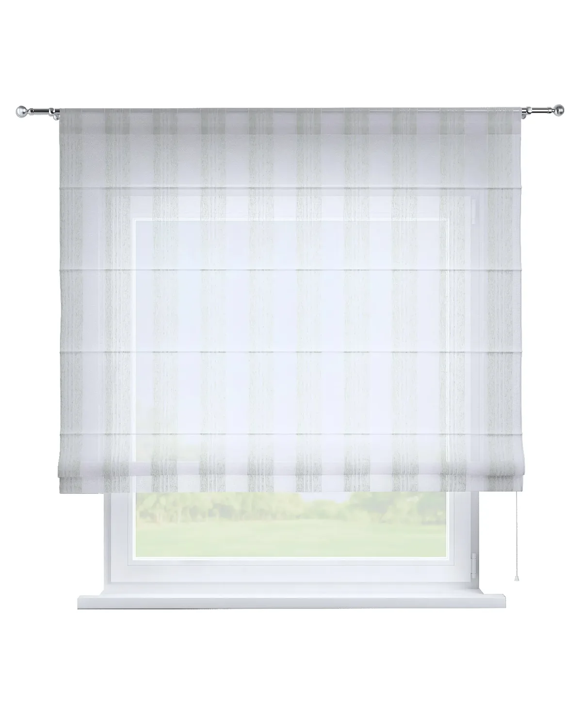 Raffrollo Torino Farbe creme Stoff halbtransparent, strukturiert, gemustert de Dekoria – photo du produit