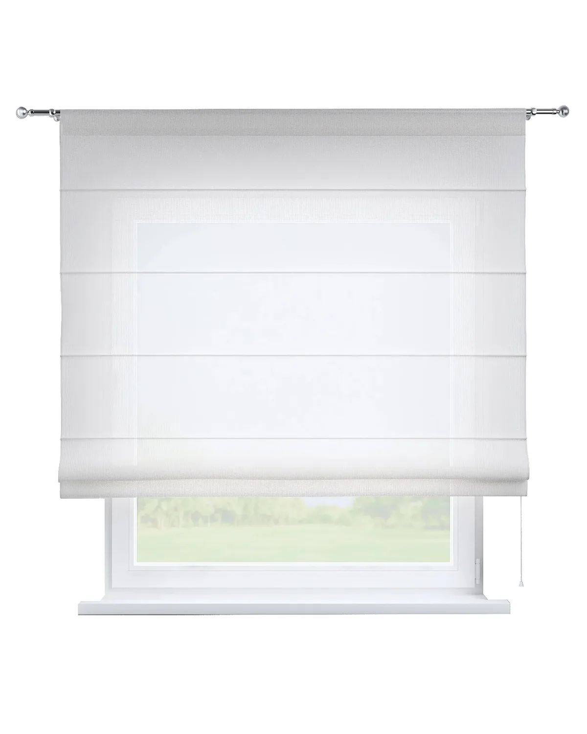 Raffrollo Torino Farbe creme Stoff halbtransparent, strukturiert, gemustert de Dekoria – photo du produit
