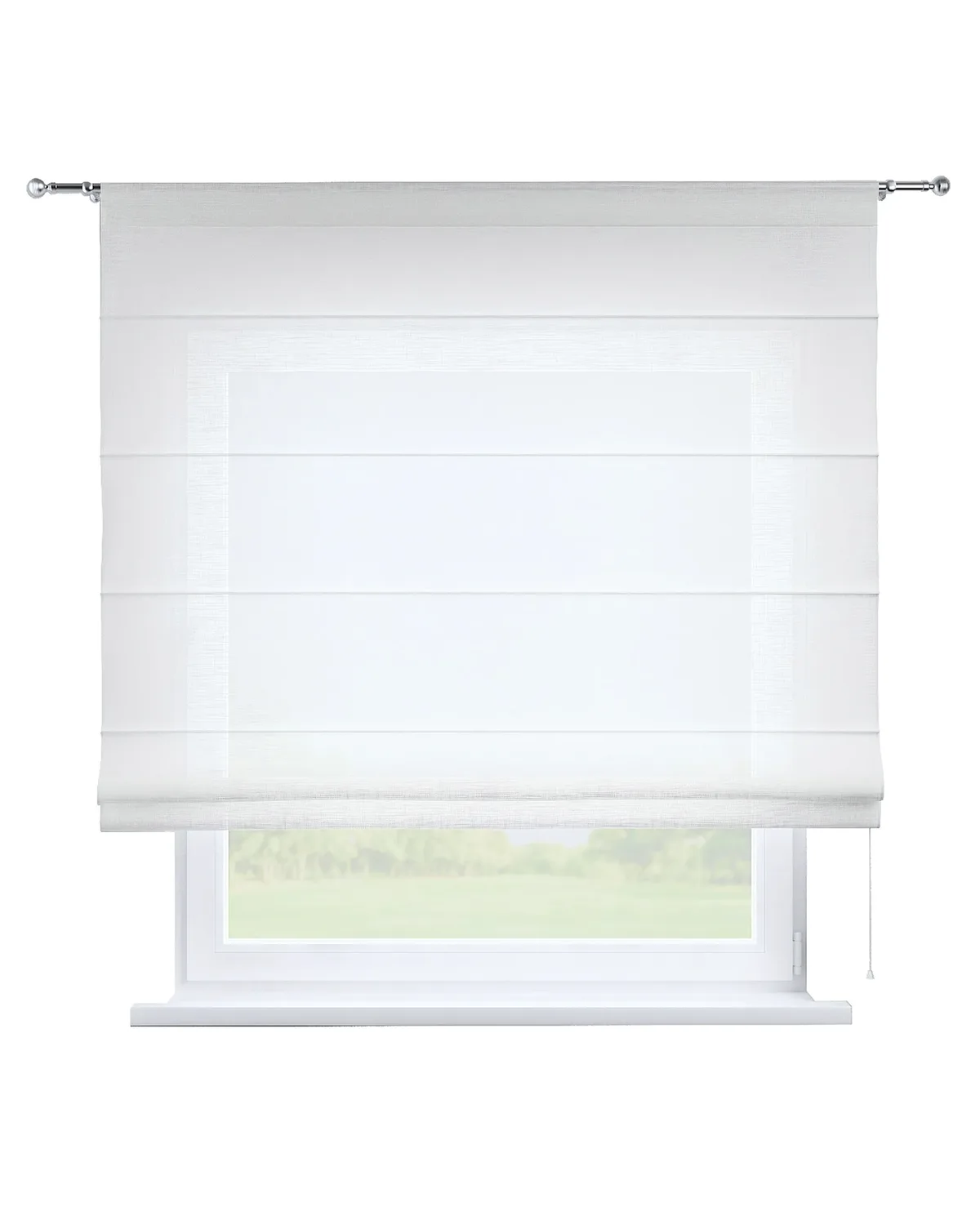 Raffrollo Torino Farbe creme Stoff halbtransparent, strukturiert de Dekoria – photo du produit