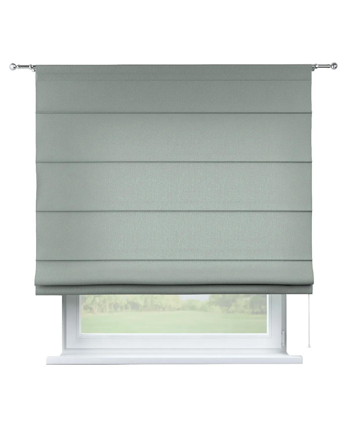 Raffrollo Torino Farbe grau Stoff halbtransparent, strukturiert, aus leinen de Dekoria – photo du produit
