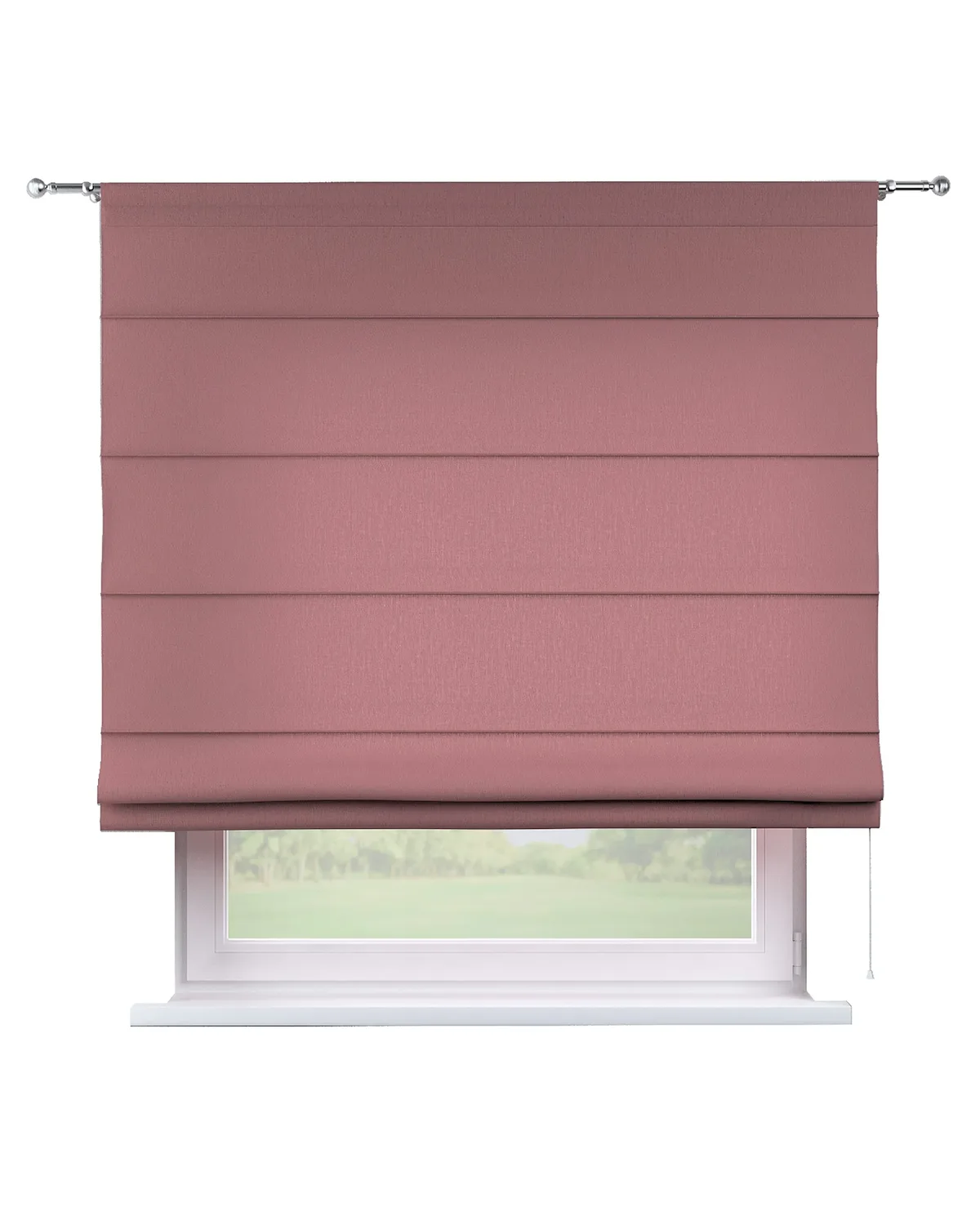 Raffrollo Torino Farbe rosa Stoff halbtransparent, strukturiert, aus leinen de Dekoria – photo du produit