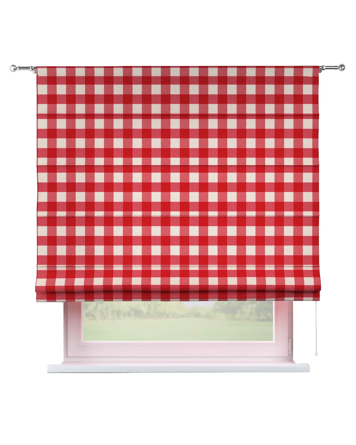 Raffrollo Torino Farbe rot Stoff gemustert de Dekoria – photo du produit