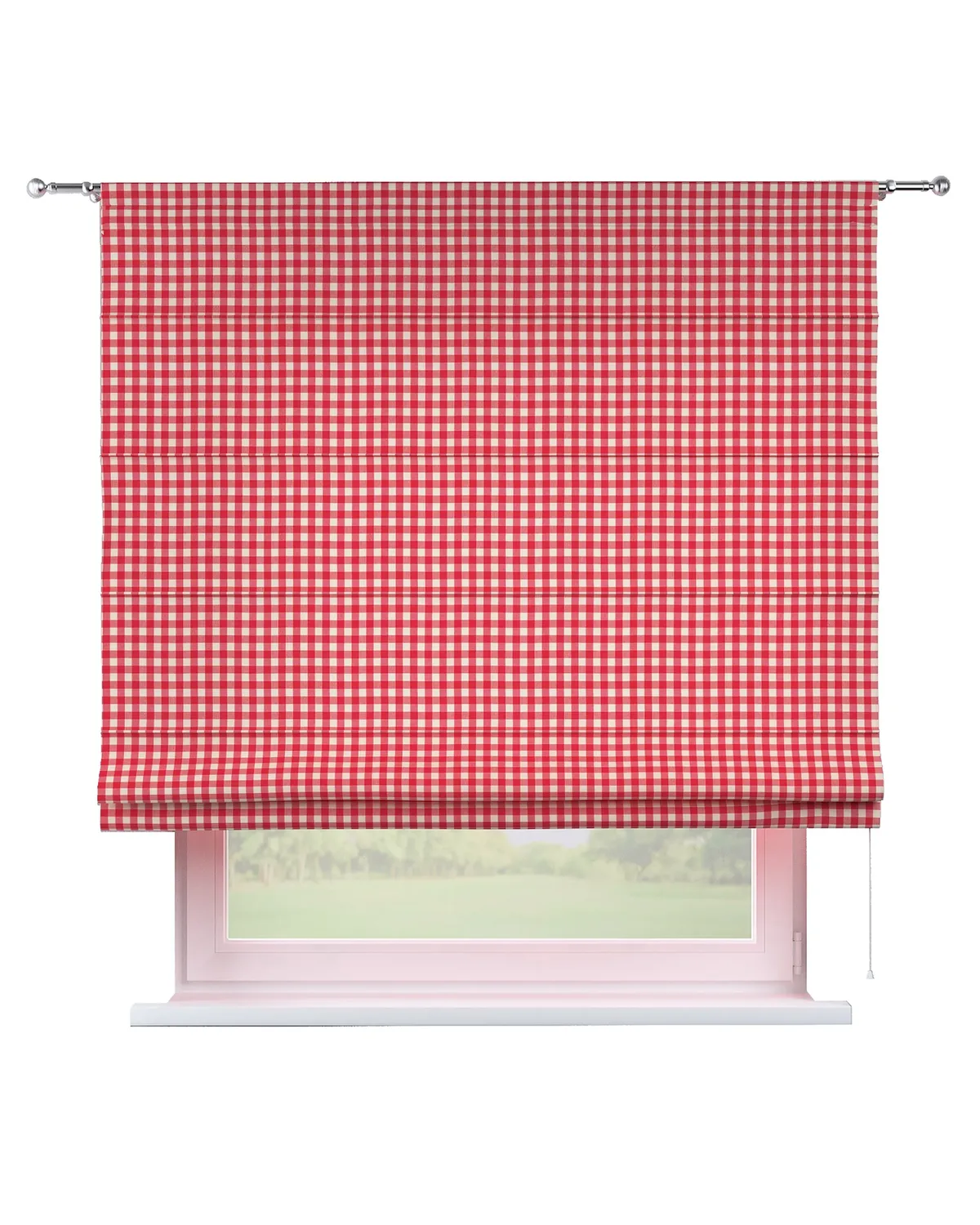 Raffrollo Torino Farbe rot Stoff gemustert de Dekoria – photo du produit