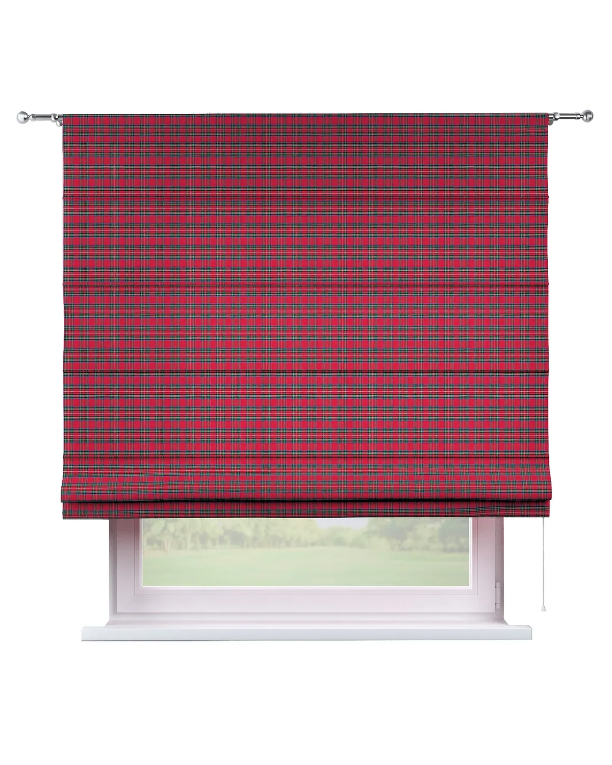 Raffrollo Torino Farbe rot Stoff gemustert de Dekoria – photo du produit