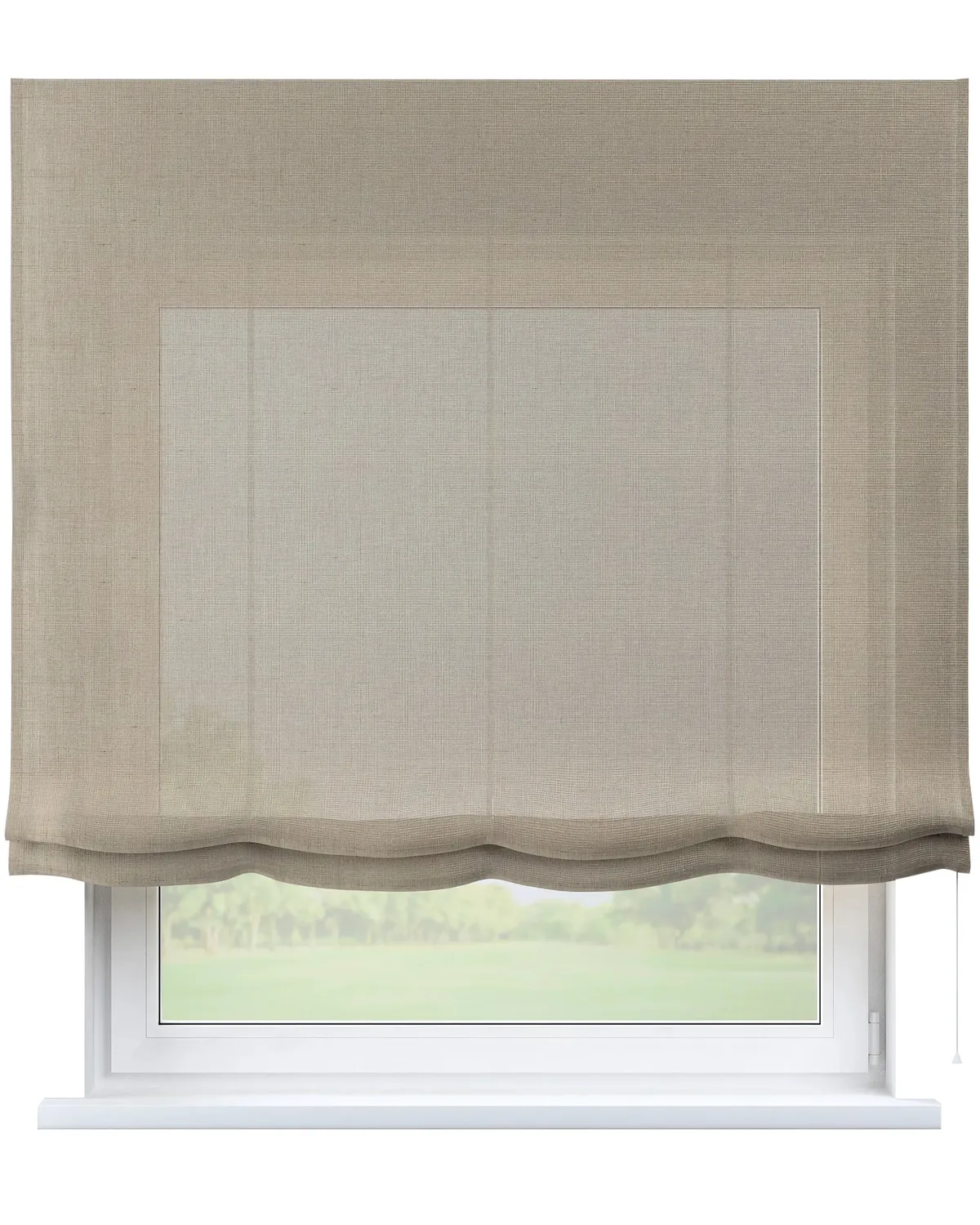 Raffrollo Venice Farbe beige Stoff halbtransparent, glänzend, strukturiert de Dekoria – photo du produit