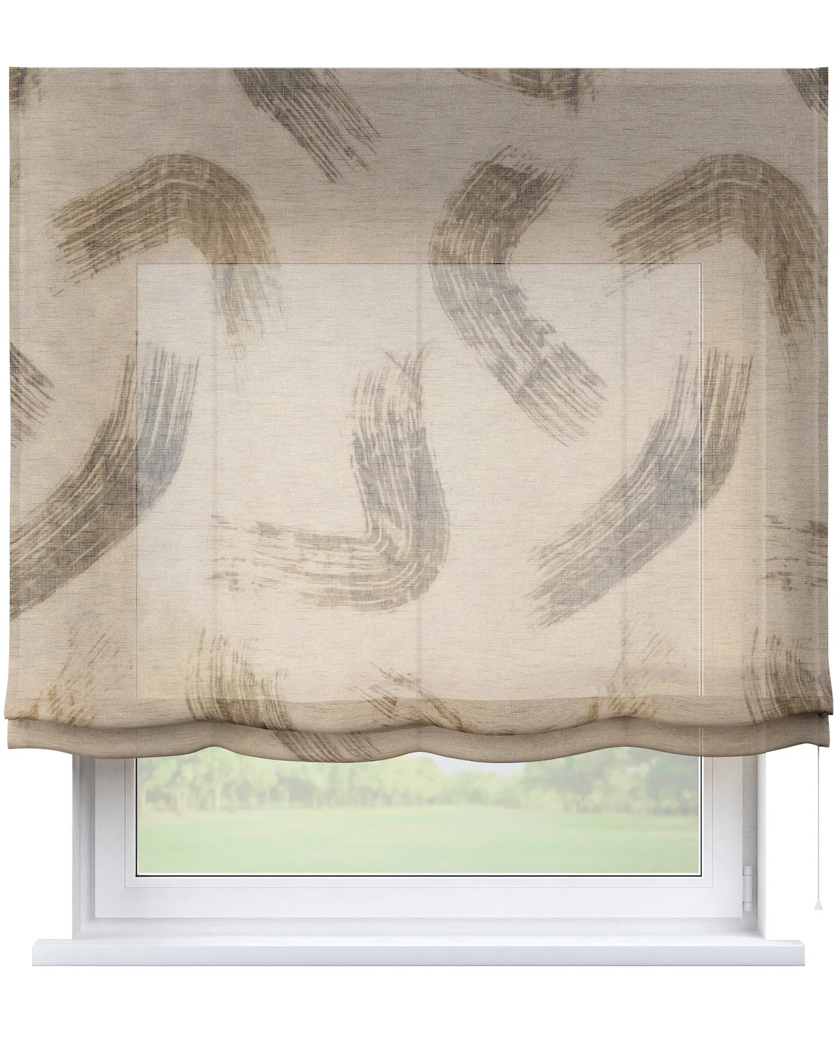 Raffrollo Venice Farbe beige Stoff halbtransparent, strukturiert, gemustert de Dekoria – photo du produit