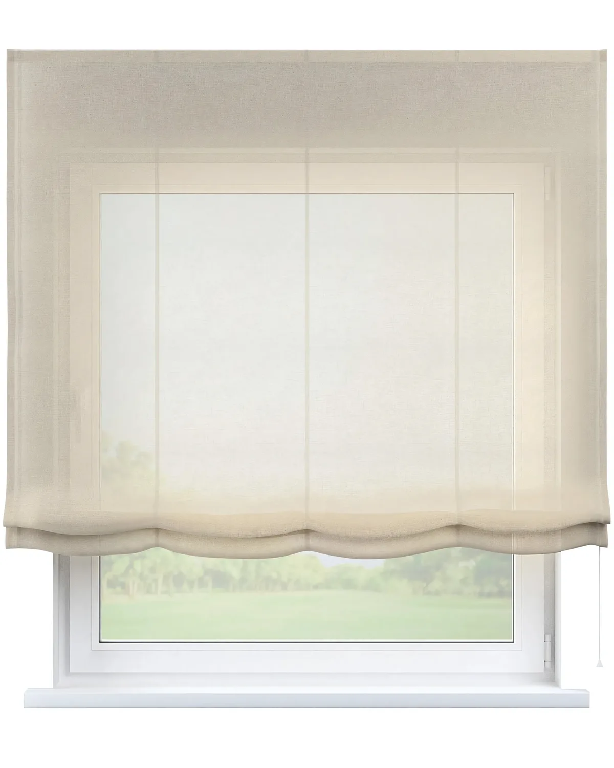 Raffrollo Venice Farbe beige Stoff halbtransparent, strukturiert de Dekoria – photo du produit