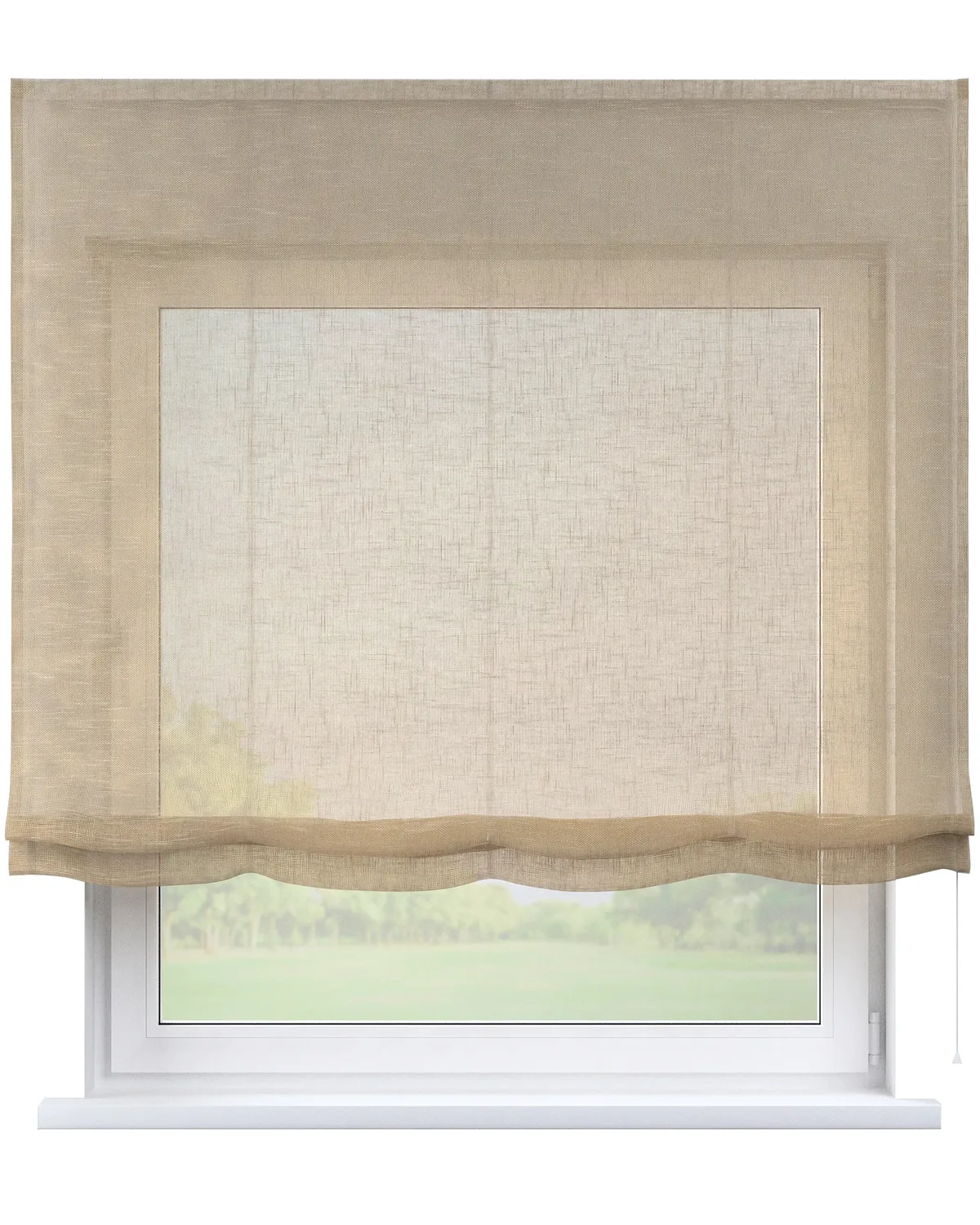 Raffrollo Venice Farbe beige Stoff halbtransparent, strukturiert de Dekoria – photo du produit