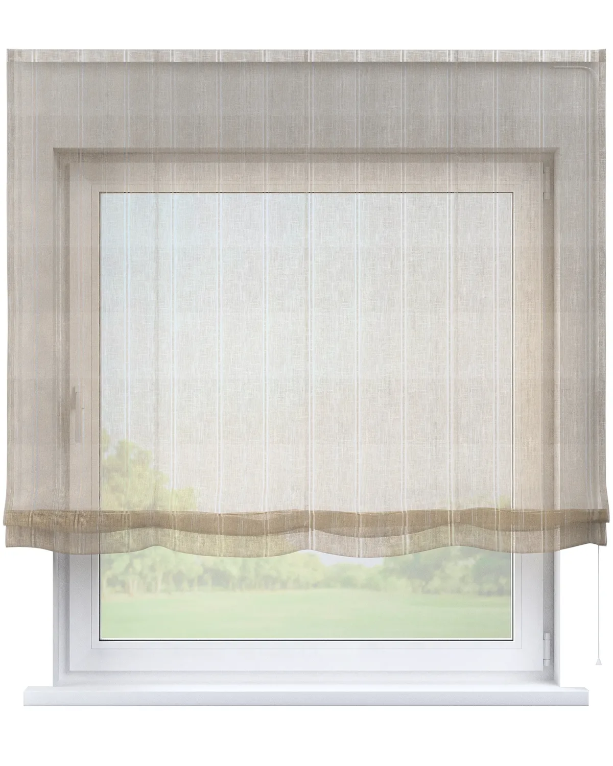 Raffrollo Venice Farbe beige Stoff halbtransparent, strukturiert, gemustert de Dekoria – photo du produit