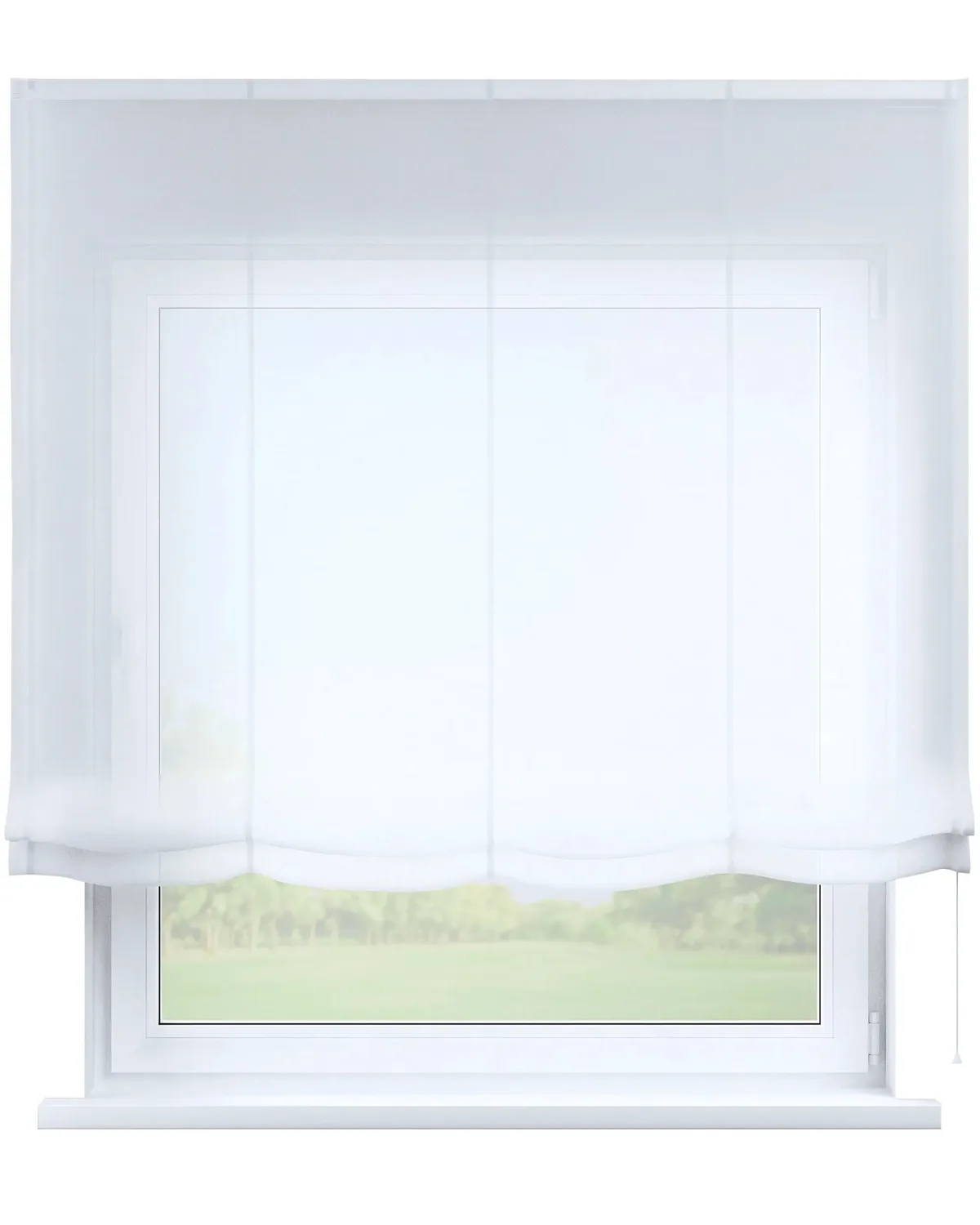 Raffrollo Venice Farbe weiß Stoff halbtransparent, glänzend de Dekoria – photo du produit