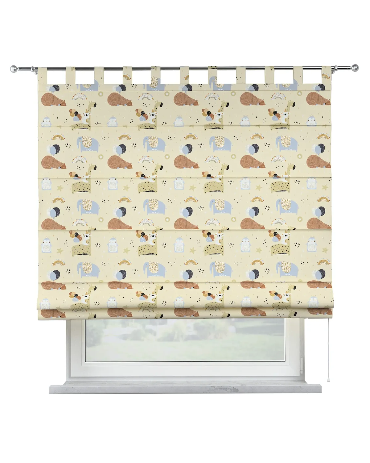 Raffrollo Verona Farbe beige Stoff gemustert de Dekoria – photo du produit