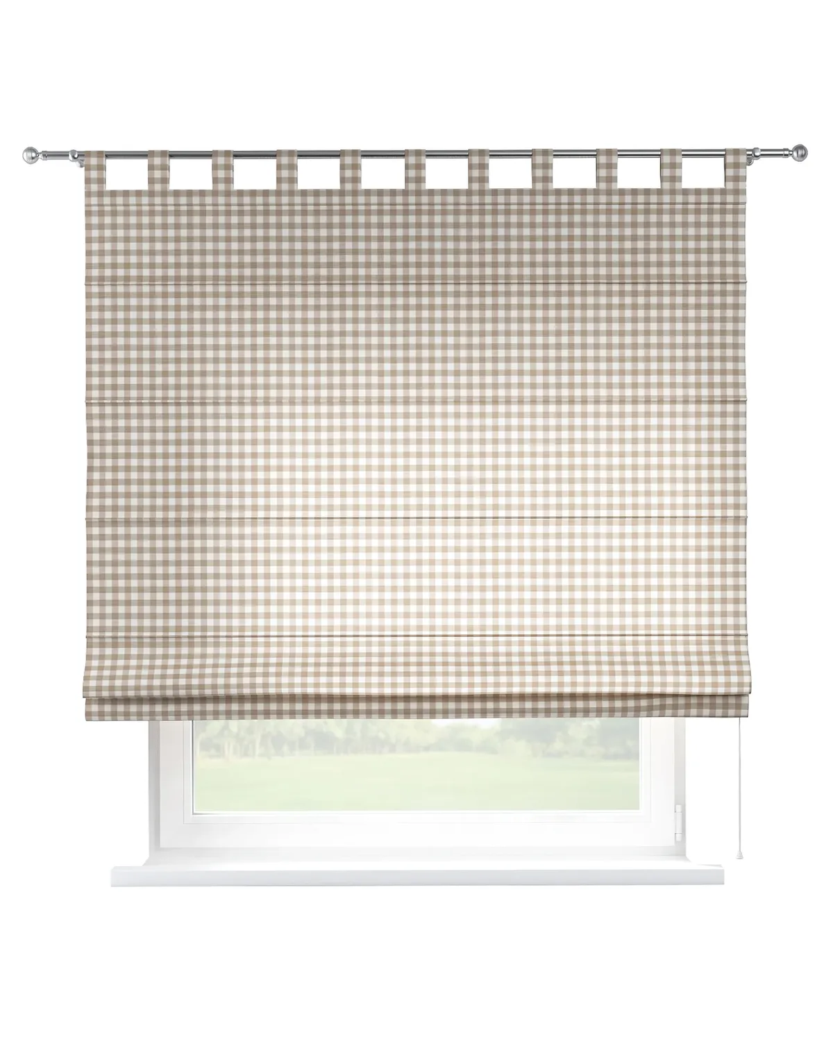 Raffrollo Verona Farbe beige Stoff gemustert de Dekoria – photo du produit