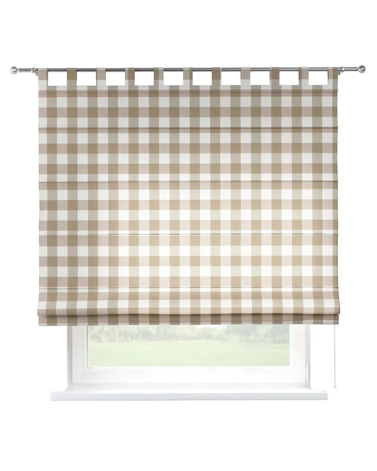 Raffrollo Verona Farbe beige Stoff gemustert de Dekoria – photo du produit