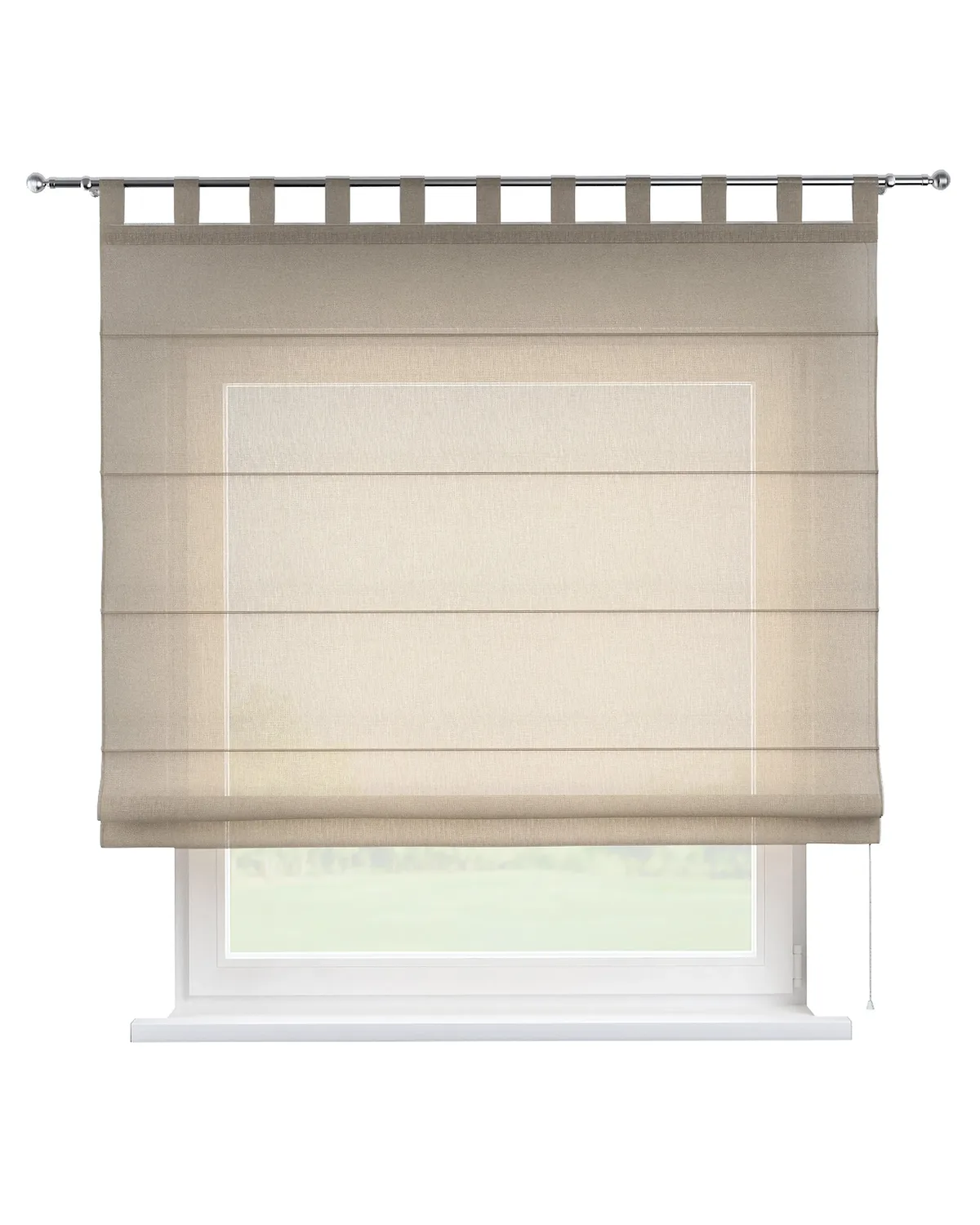 Raffrollo Verona Farbe beige Stoff halbtransparent, strukturiert de Dekoria – photo du produit