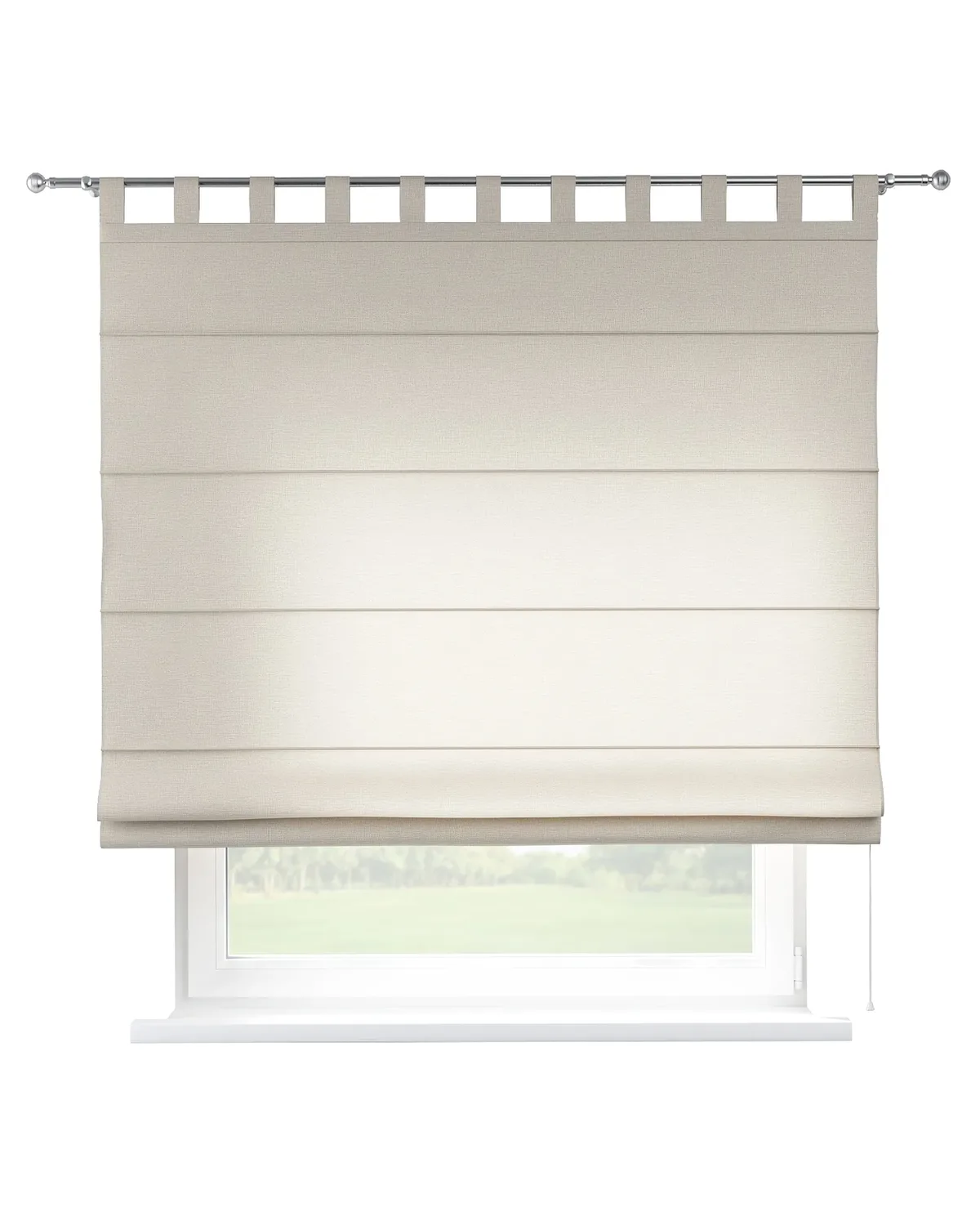 Raffrollo Verona Farbe beige Stoff halbtransparent, strukturiert, aus leinen von Dekoria – Produktfoto