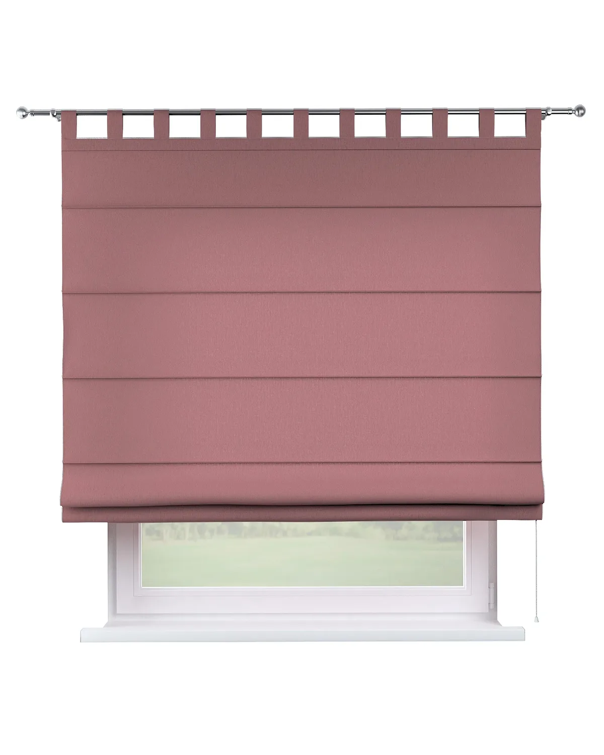 Raffrollo Verona Farbe rosa Stoff halbtransparent, strukturiert, aus leinen van Dekoria – productfoto