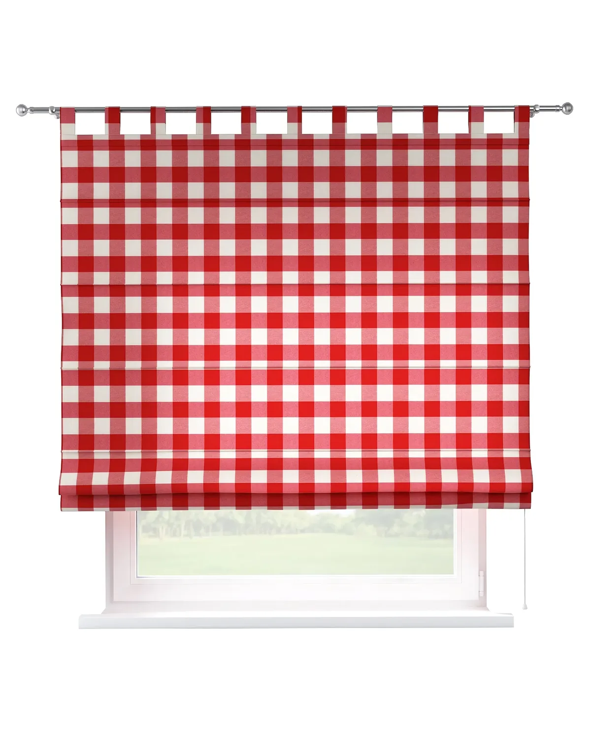 Raffrollo Verona Farbe rot Stoff gemustert de Dekoria – photo du produit