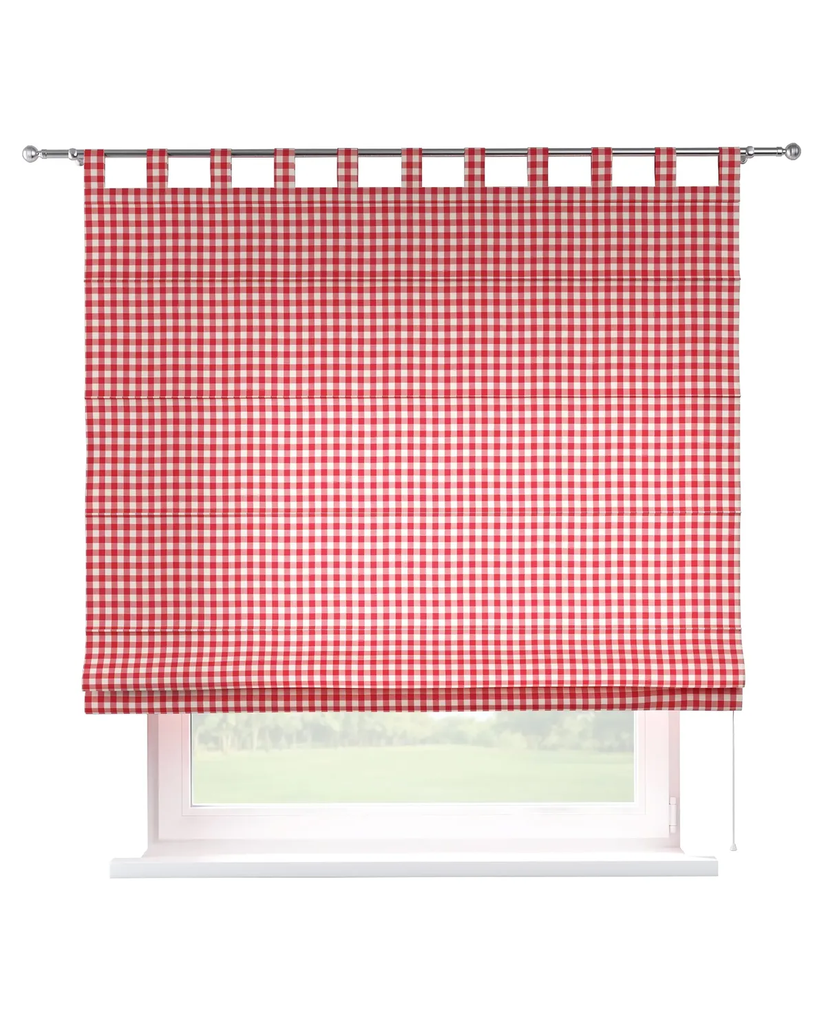 Raffrollo Verona Farbe rot Stoff gemustert de Dekoria – photo du produit
