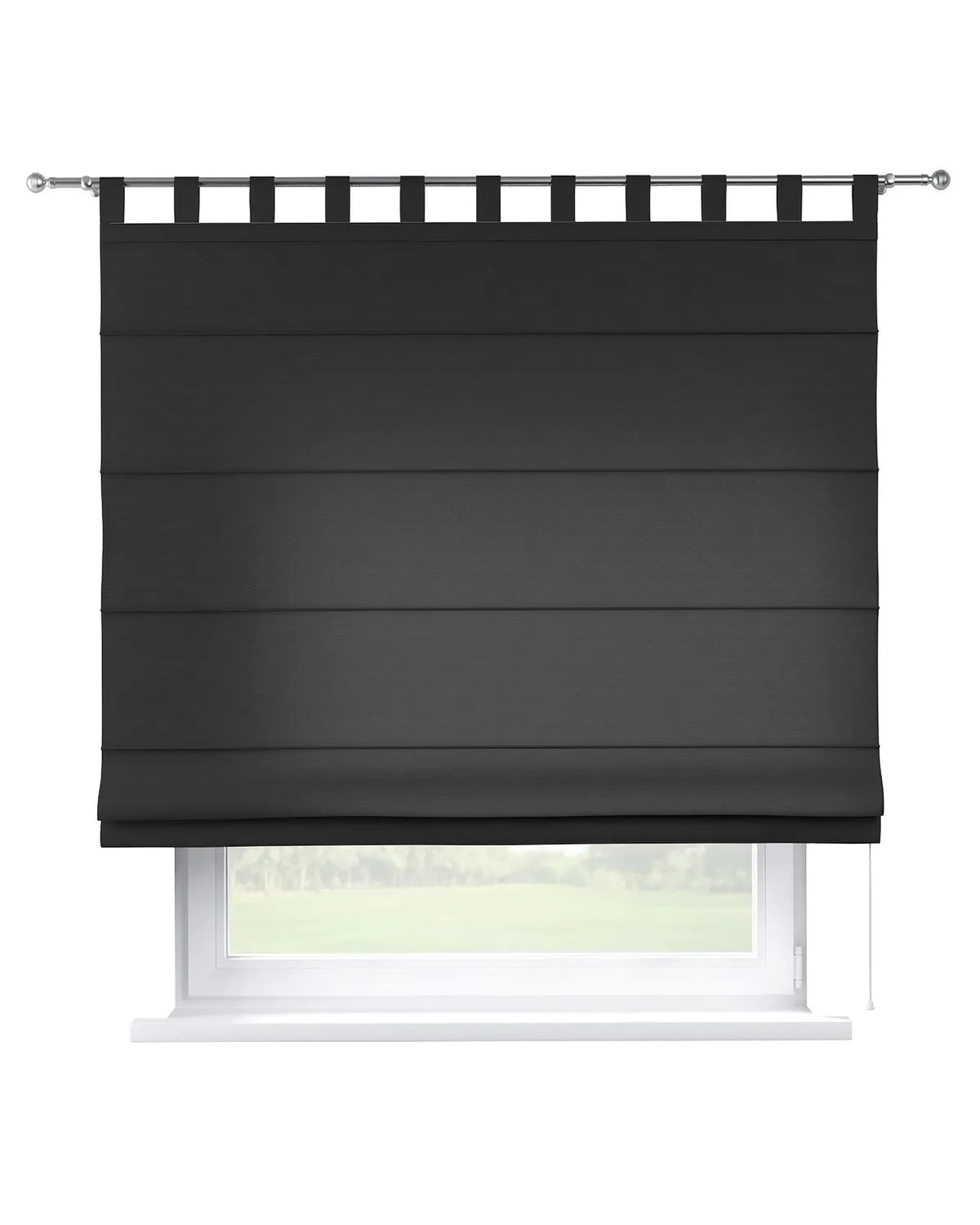 Raffrollo Verona Farbe schwarz von Dekoria – Produktfoto