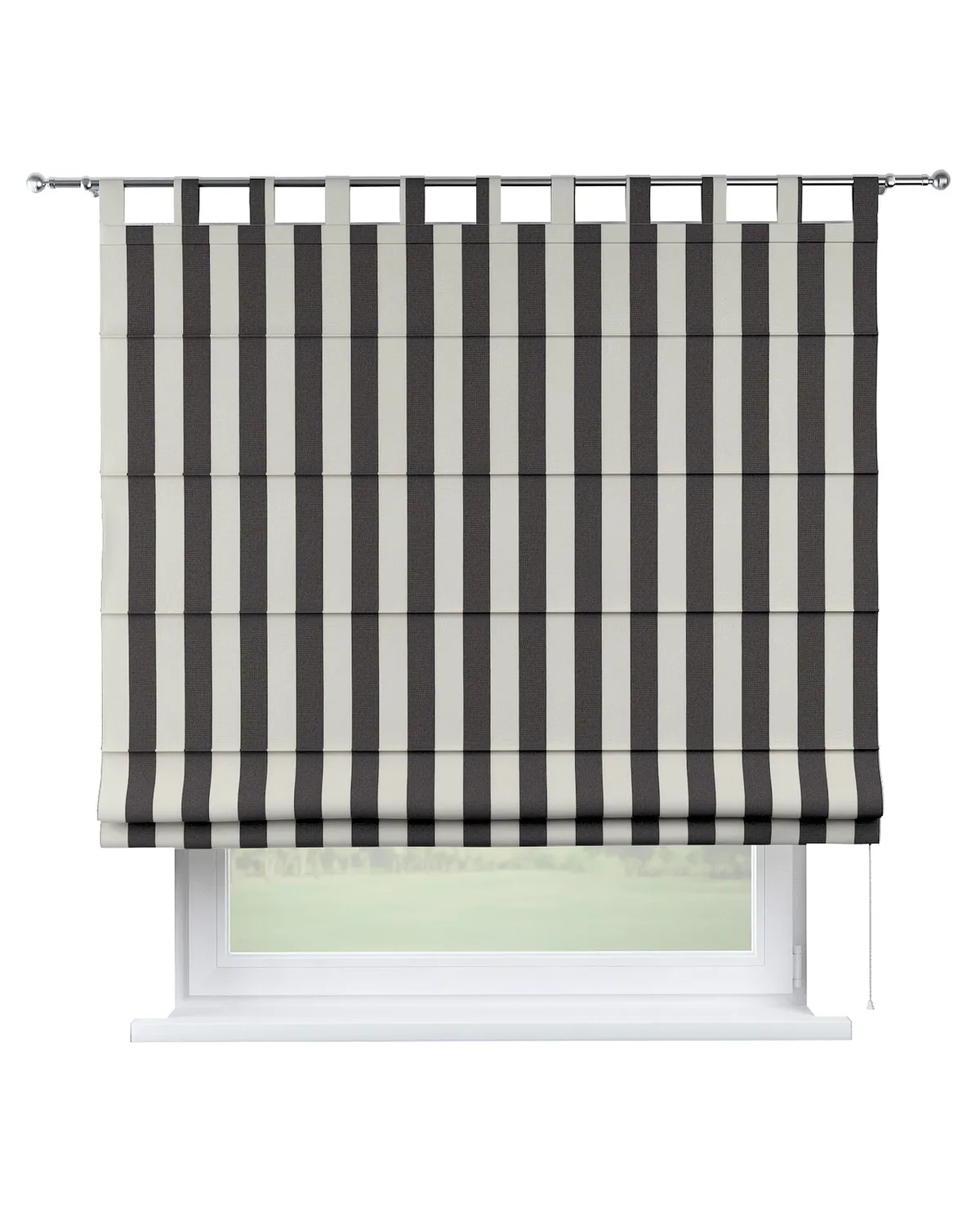 Raffrollo Verona Farbe schwarz Stoff gemustert de Dekoria – photo du produit