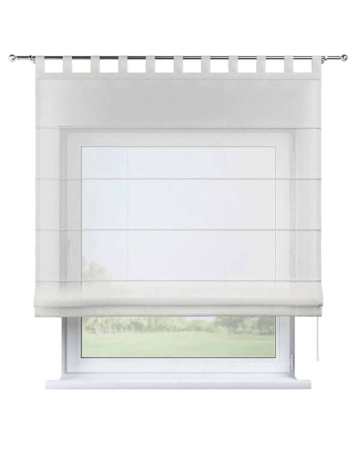 Raffrollo Voile Palermo Farbe creme Stoff halbtransparent, glänzend de Dekoria – photo du produit