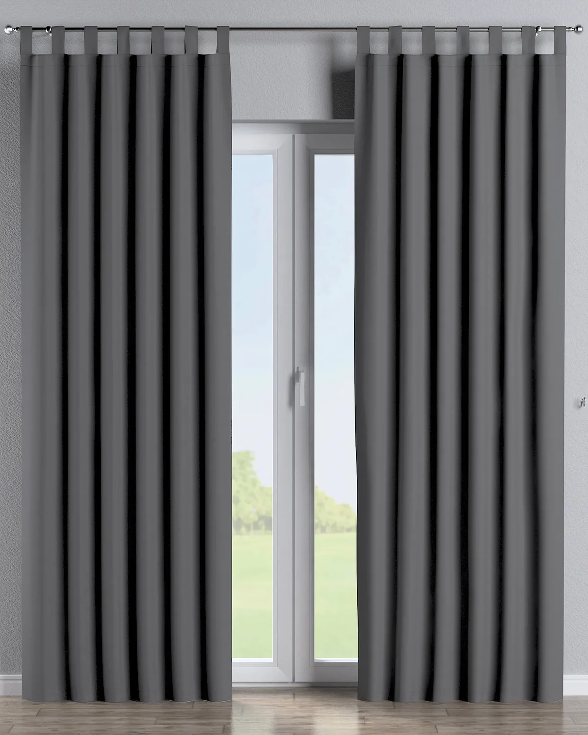 Schlaufenschal Farbe anthrazit Stoff verdunkelnd de Dekoria – photo du produit