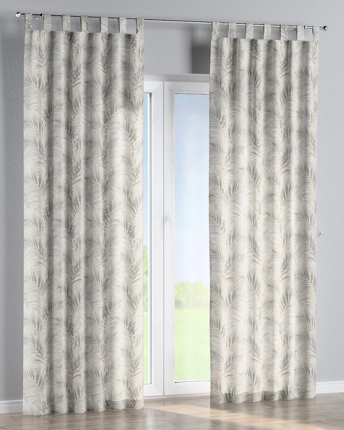 Schlaufenschal Farbe beige Stoff gemustert de Dekoria – photo du produit
