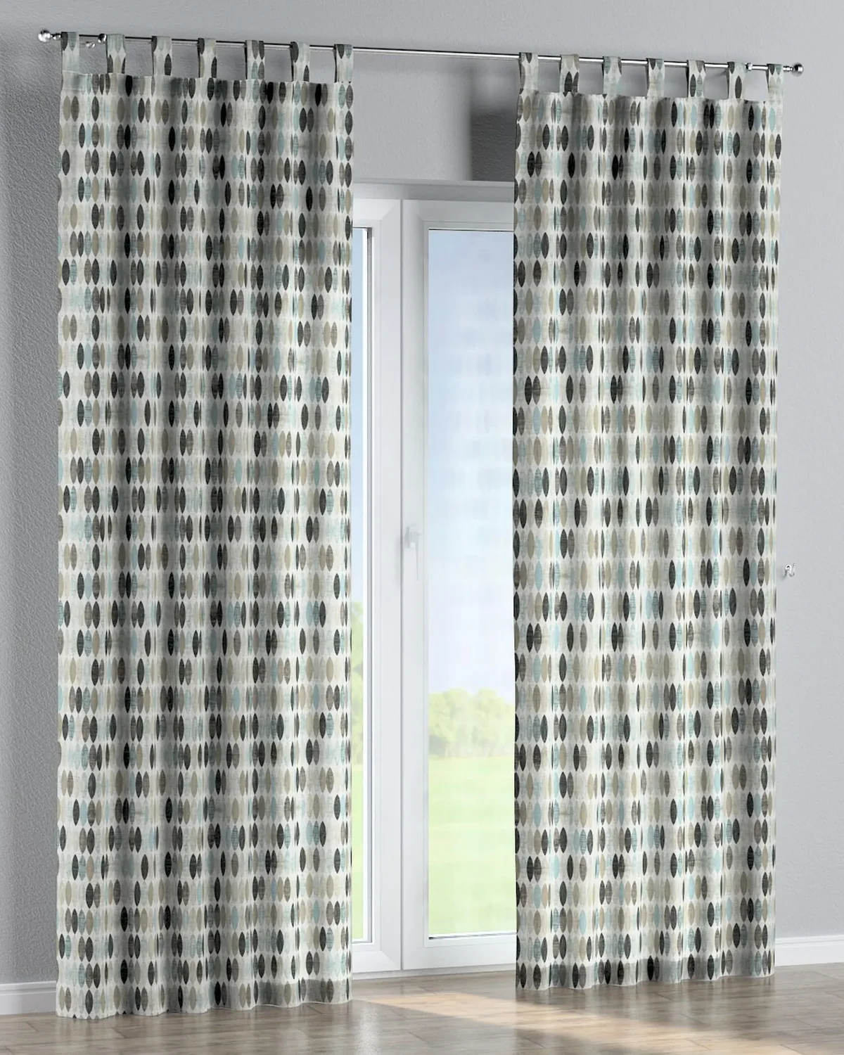 Schlaufenschal Farbe beige Stoff gemustert de Dekoria – photo du produit