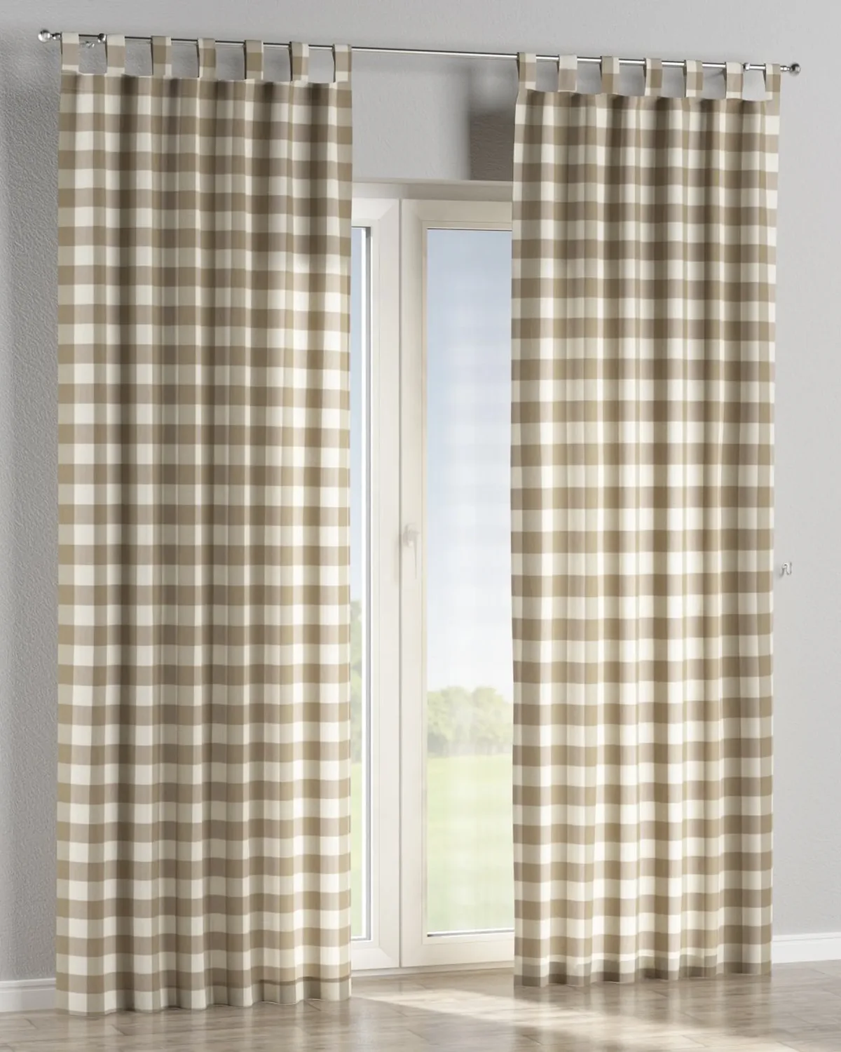 Schlaufenschal Farbe beige Stoff gemustert de Dekoria – photo du produit