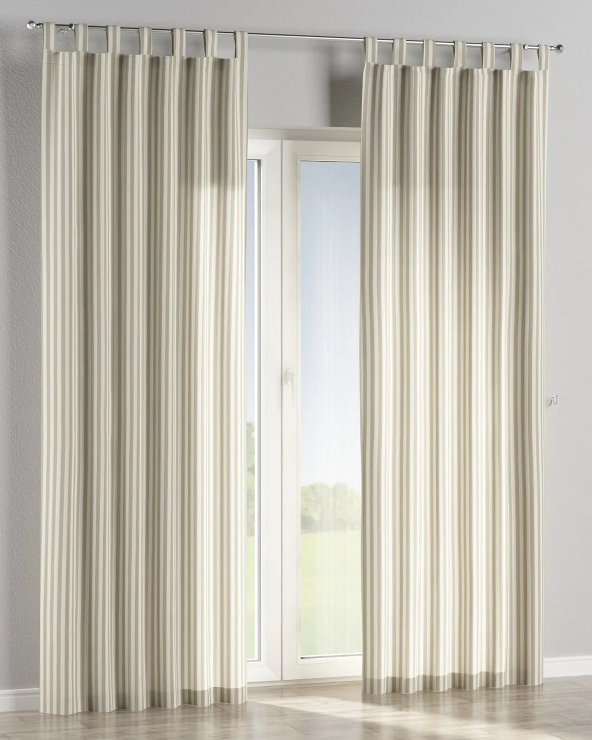 Schlaufenschal Farbe beige Stoff gemustert de Dekoria – photo du produit