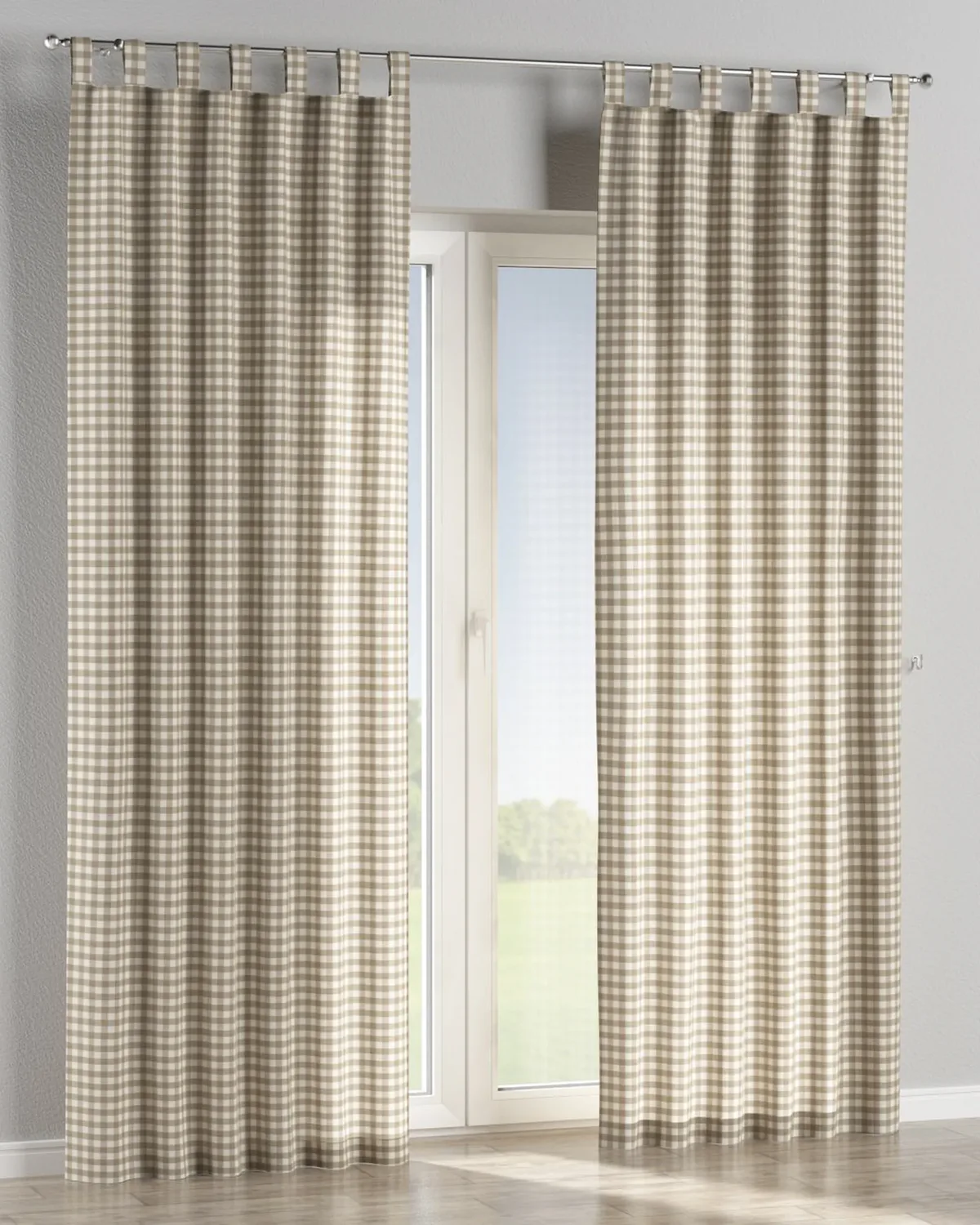 Schlaufenschal Farbe beige Stoff gemustert de Dekoria – photo du produit
