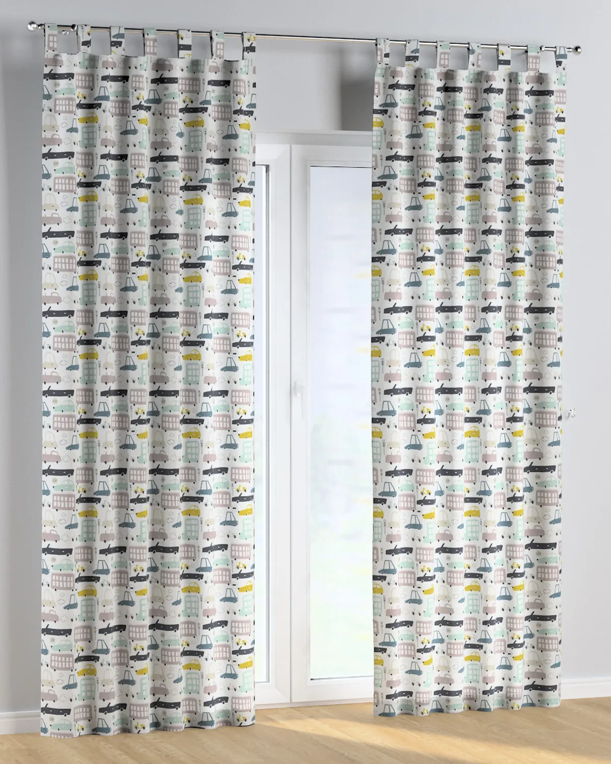 Schlaufenschal Farbe beige Stoff gemustert de Dekoria – photo du produit