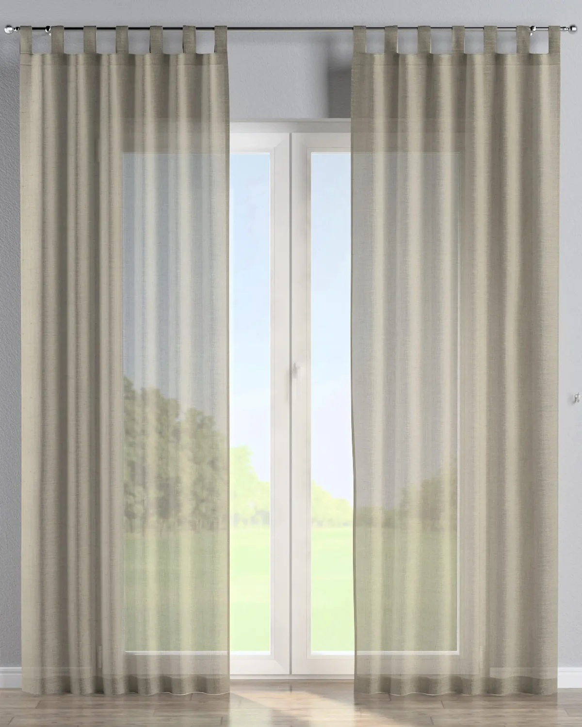 Schlaufenschal Farbe beige Stoff halbtransparent, glänzend, strukturiert de Dekoria – photo du produit