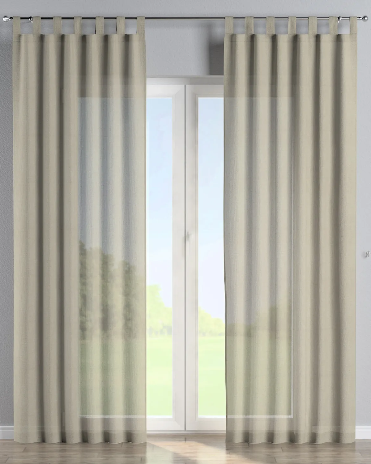 Schlaufenschal Farbe beige Stoff halbtransparent, glänzend, strukturiert de Dekoria – photo du produit