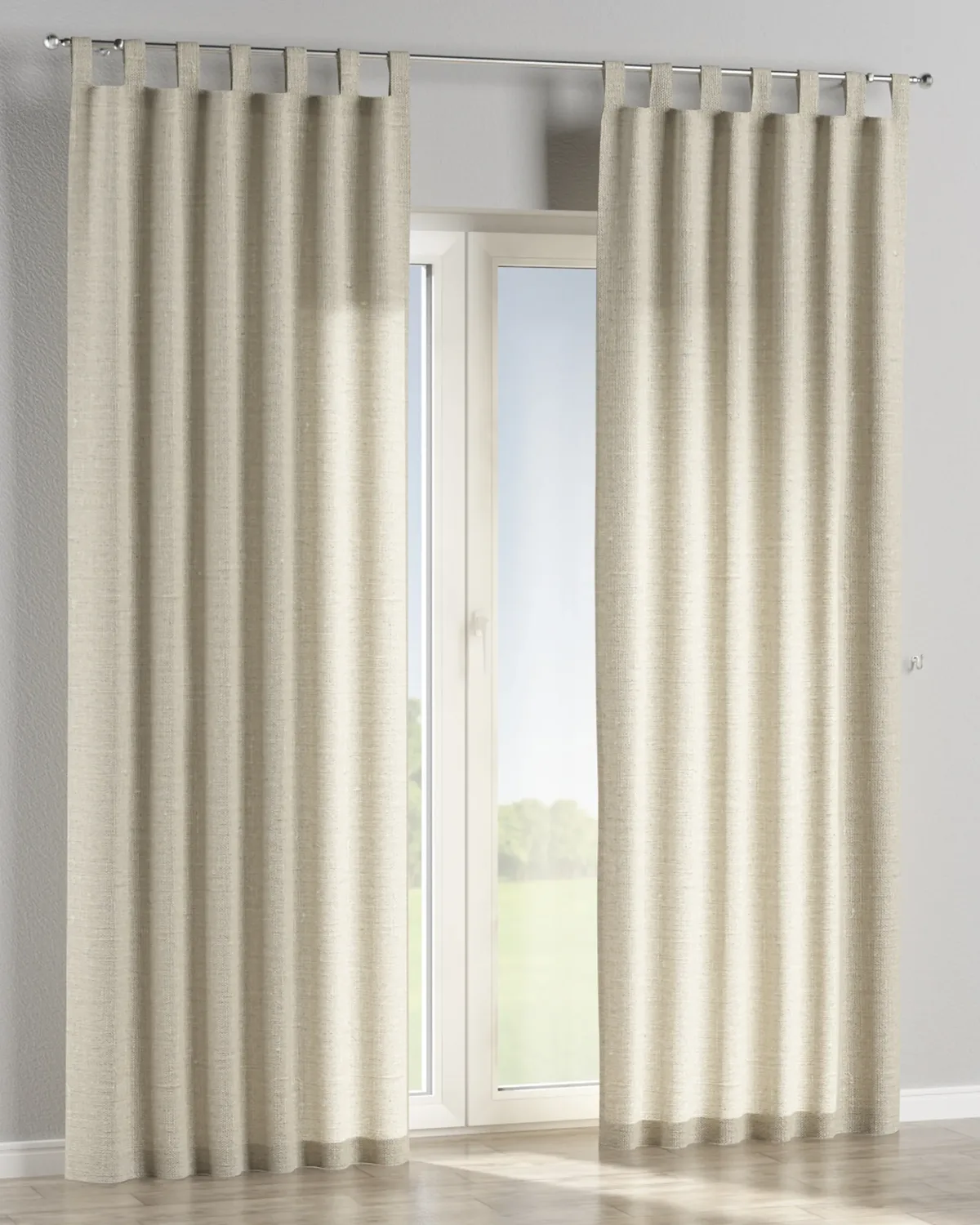 Schlaufenschal Farbe beige Stoff halbtransparent, strukturiert, aus leinen de Dekoria – photo du produit