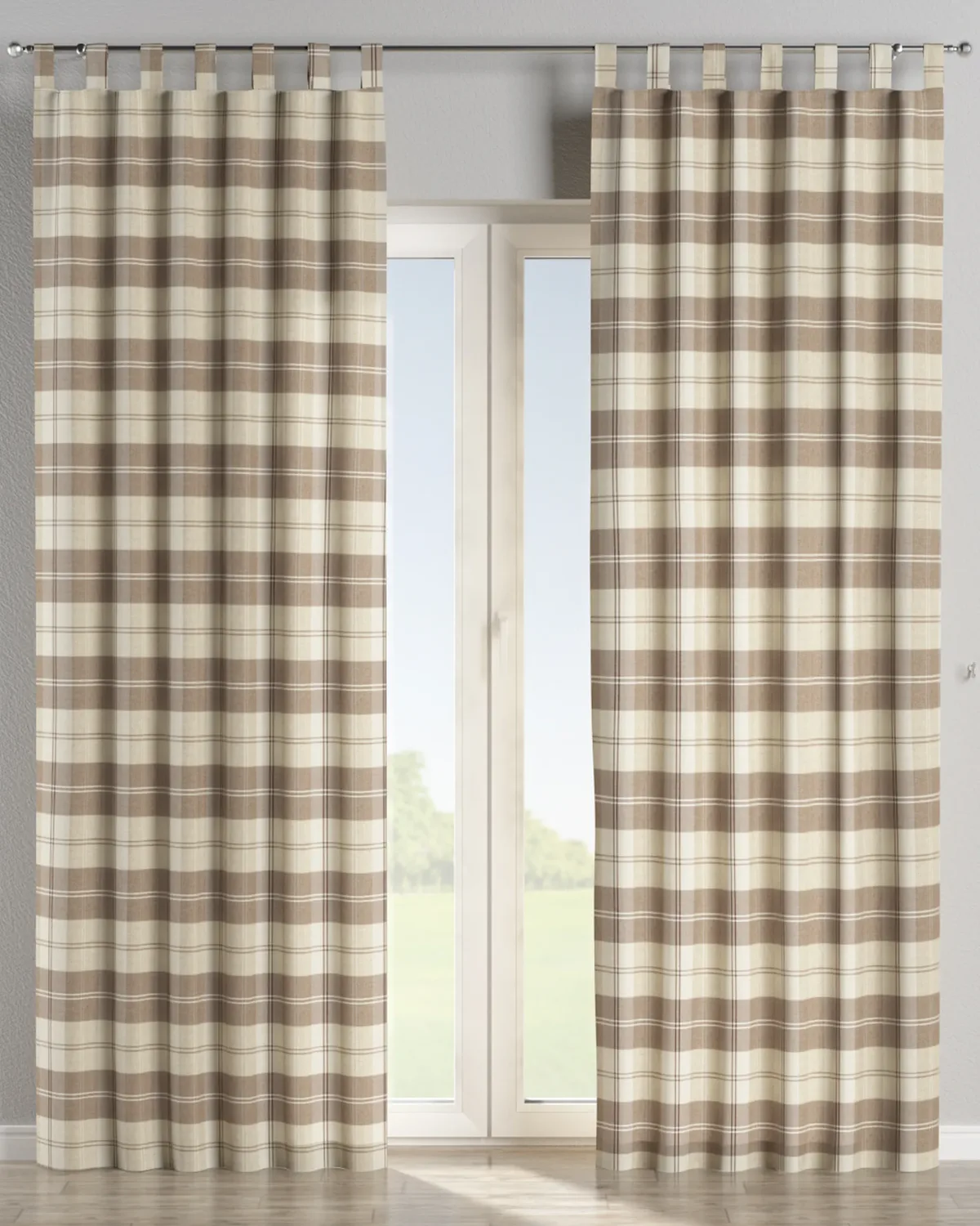 Schlaufenschal Farbe beige Stoff strukturiert, gemustert de Dekoria – photo du produit