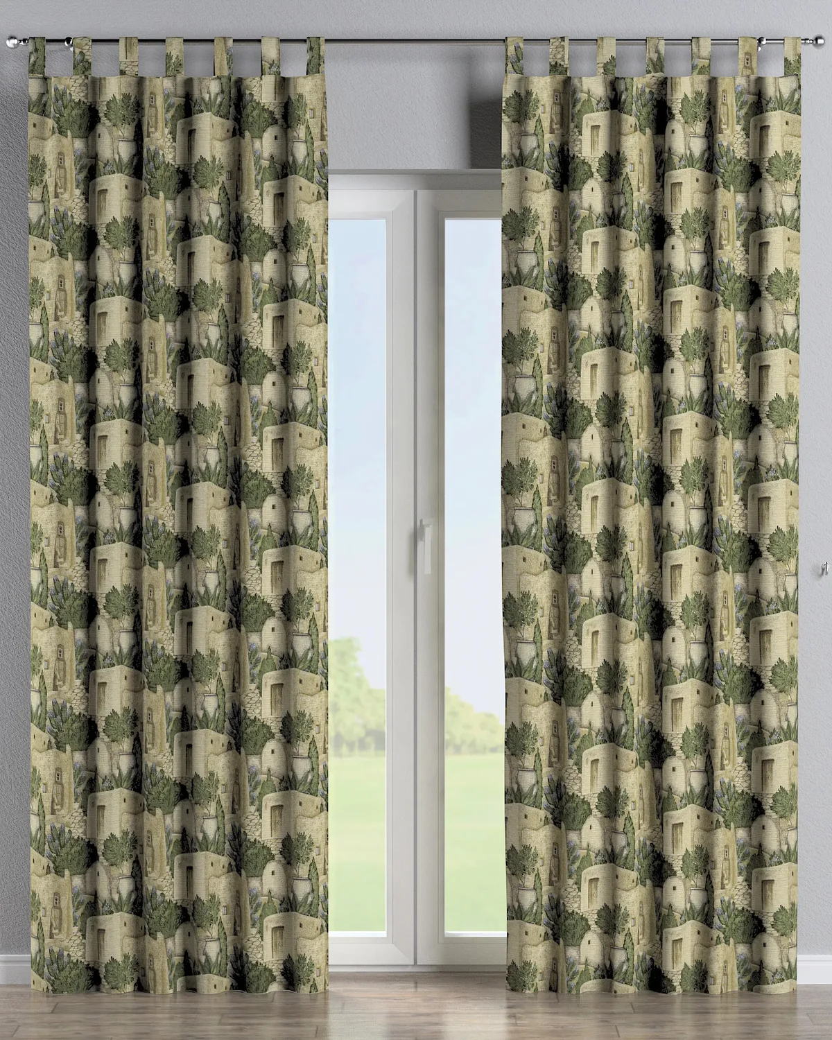 Schlaufenschal Farbe beige Stoff strukturiert, gemustert de Dekoria – photo du produit