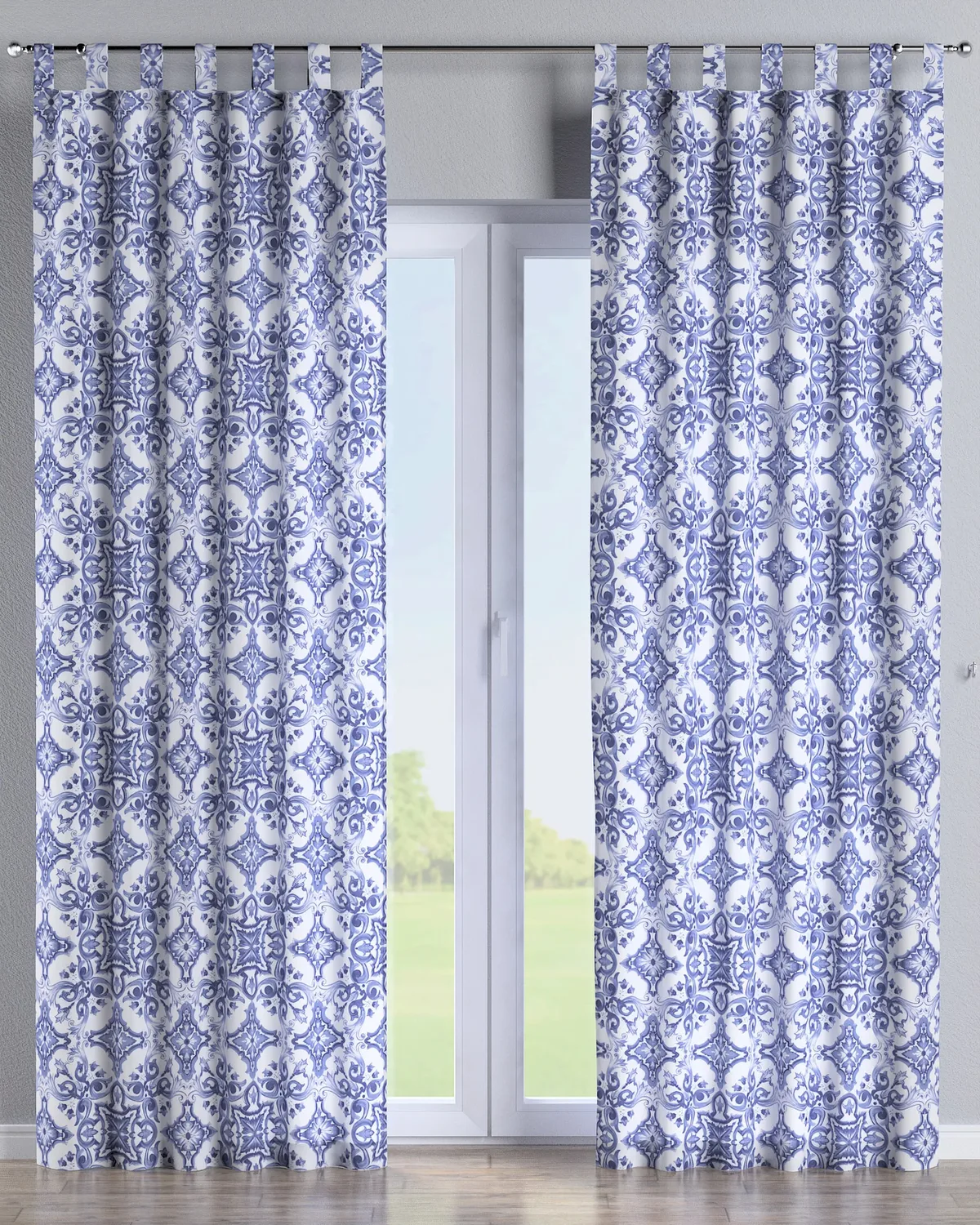 Schlaufenschal Farbe blau Stoff gemustert de Dekoria – photo du produit