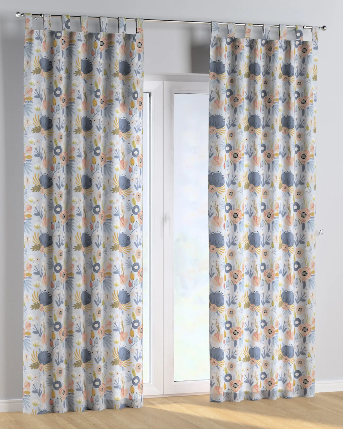 Schlaufenschal Farbe blau Stoff gemustert de Dekoria – photo du produit