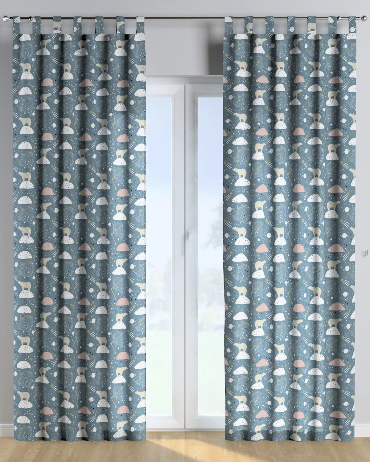 Schlaufenschal Farbe blau Stoff gemustert de Dekoria – photo du produit