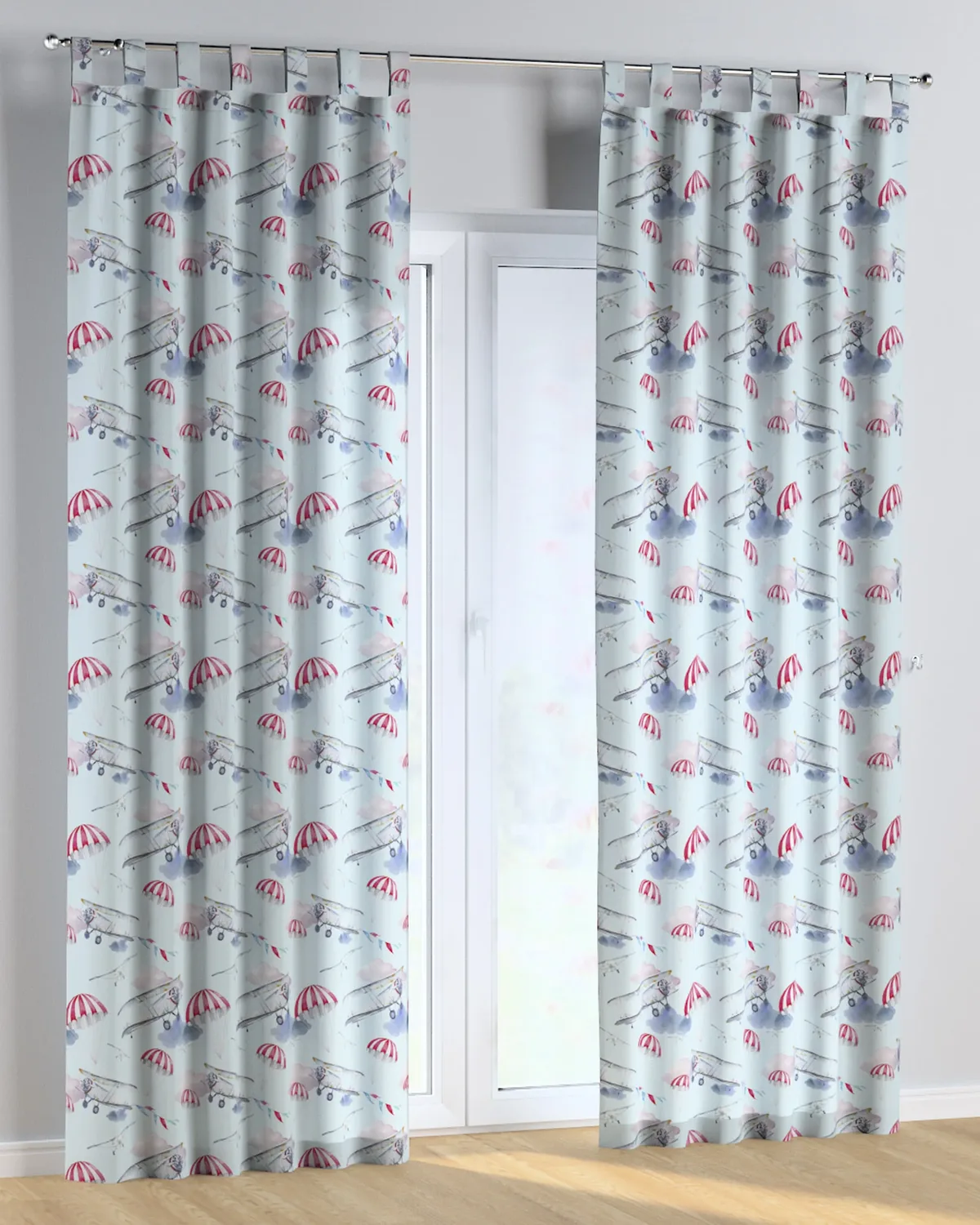 Schlaufenschal Farbe blau Stoff gemustert de Dekoria – photo du produit
