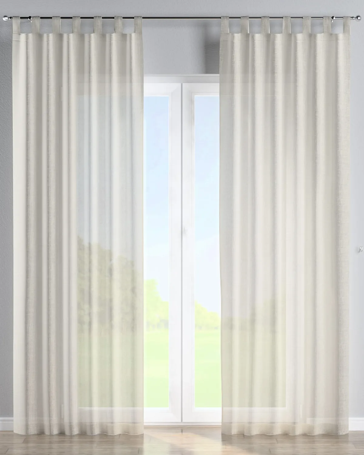 Schlaufenschal Farbe creme Stoff halbtransparent, glänzend, strukturiert by Dekoria – product photo