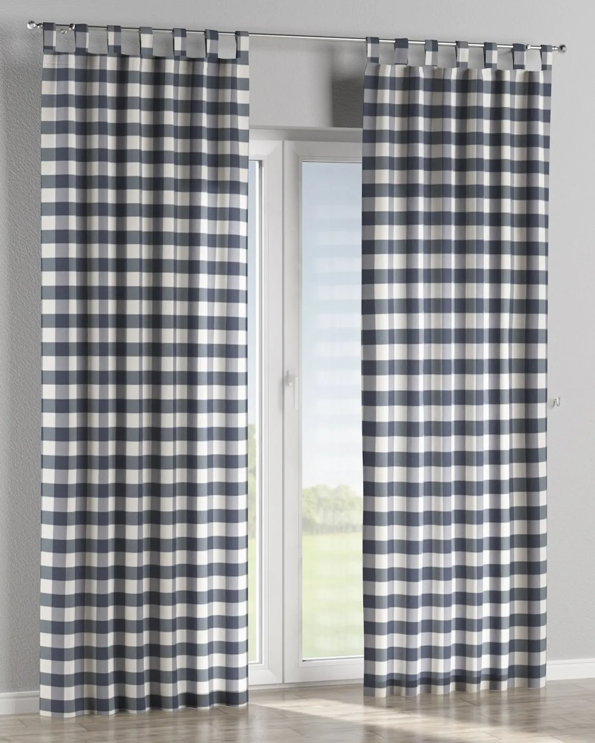 Schlaufenschal Farbe dunkelblau Stoff gemustert de Dekoria – photo du produit