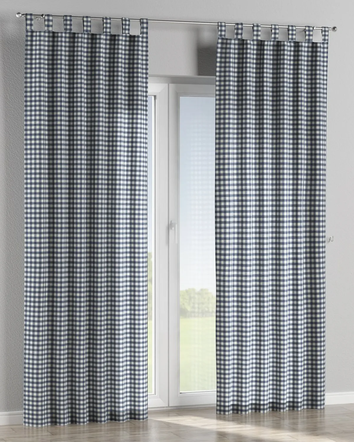 Schlaufenschal Farbe dunkelblau Stoff gemustert de Dekoria – photo du produit