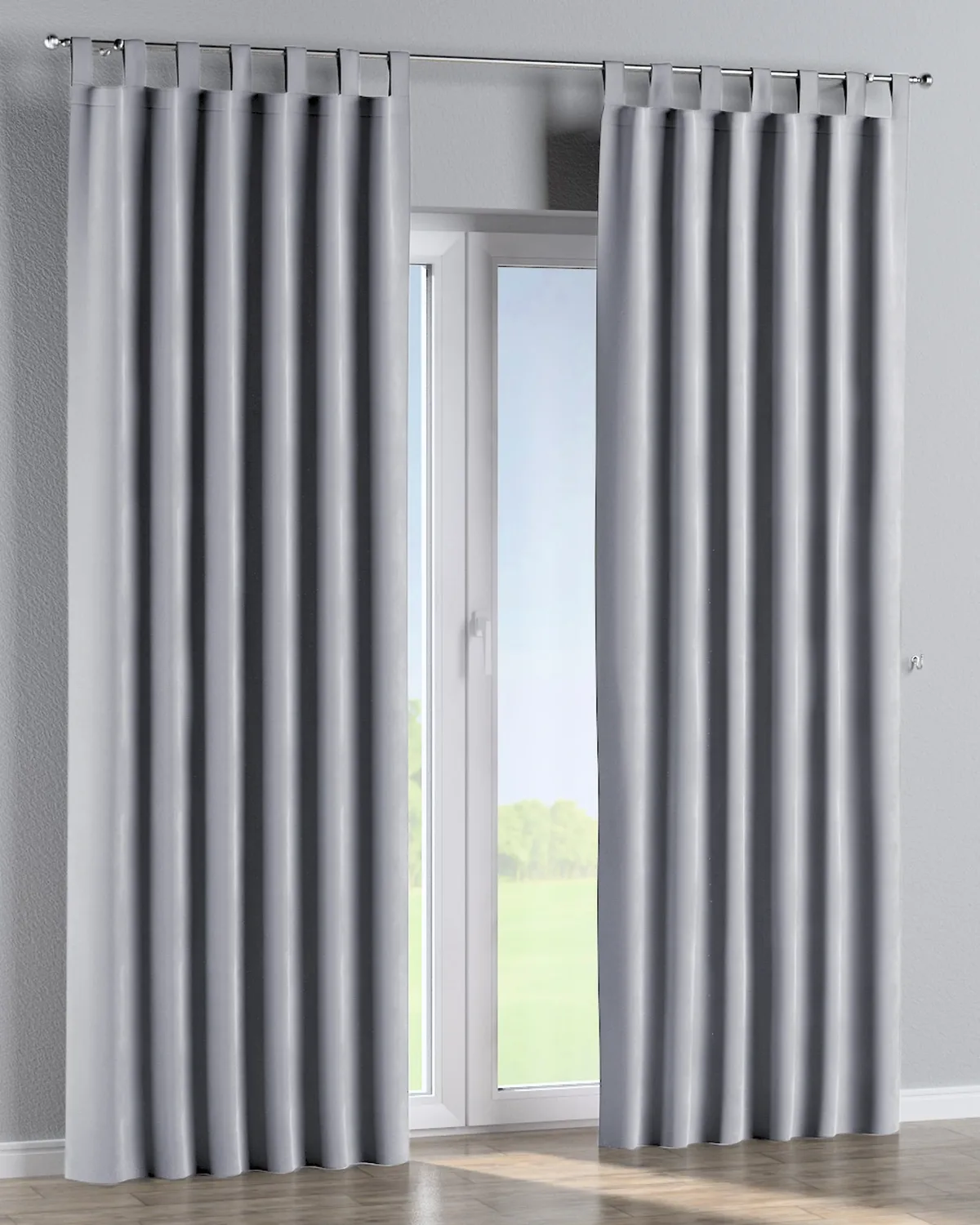 Schlaufenschal Farbe grau Stoff glänzend, samt de Dekoria – photo du produit