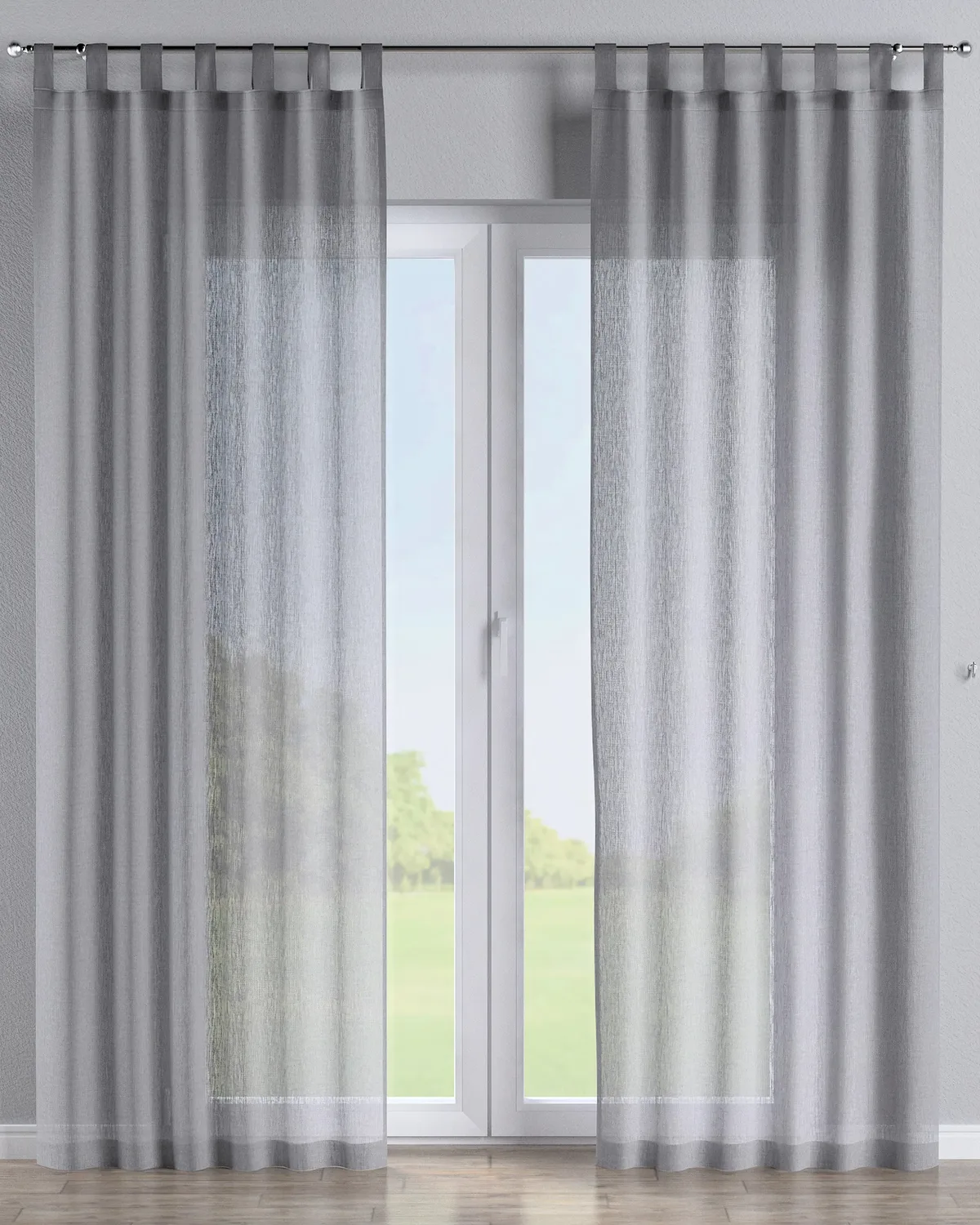 Schlaufenschal Farbe grau Stoff halbtransparent, strukturiert från Dekoria – produktbild